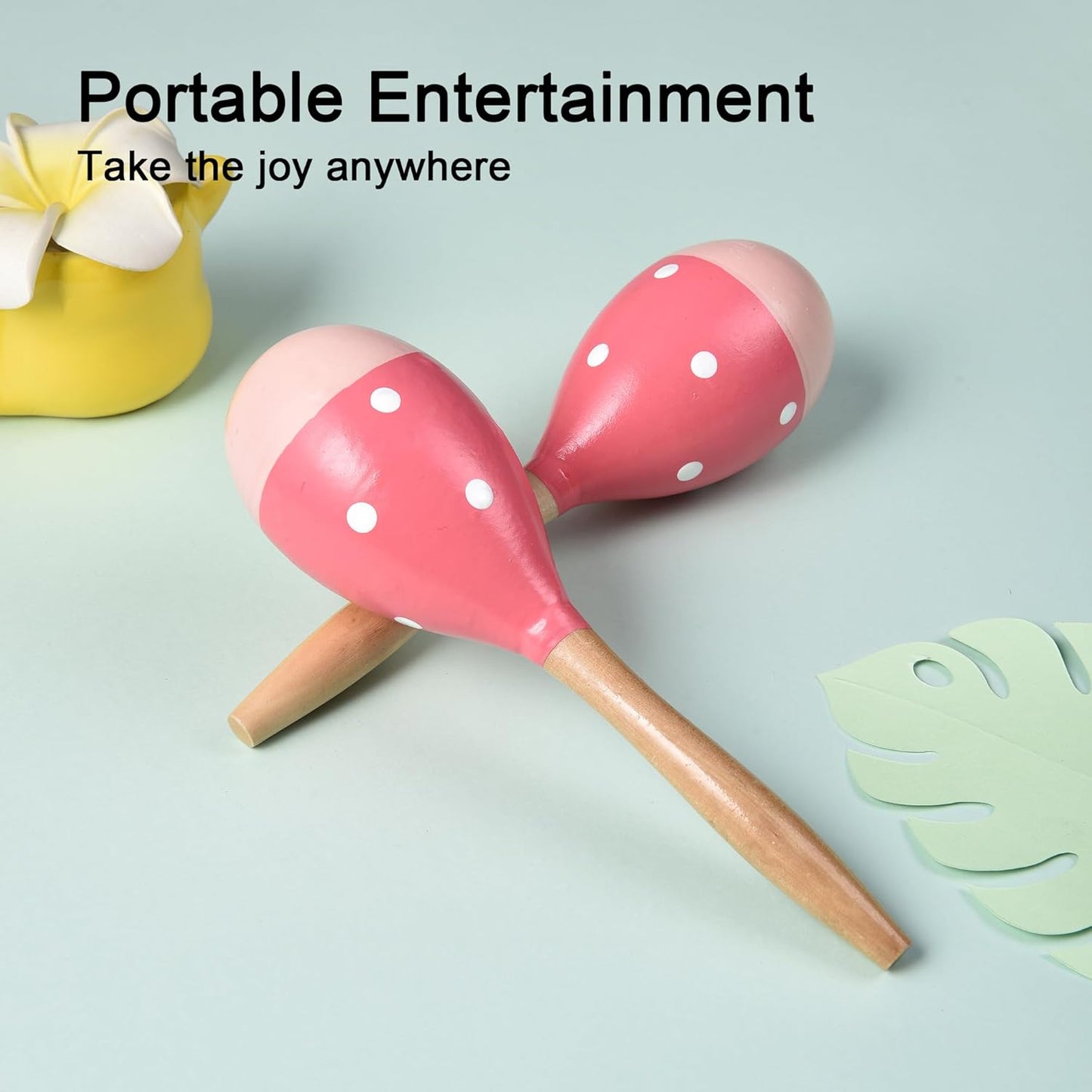 Maracas for Adults Kids Babies, Wooden Maracas Shaker Musical Instrument