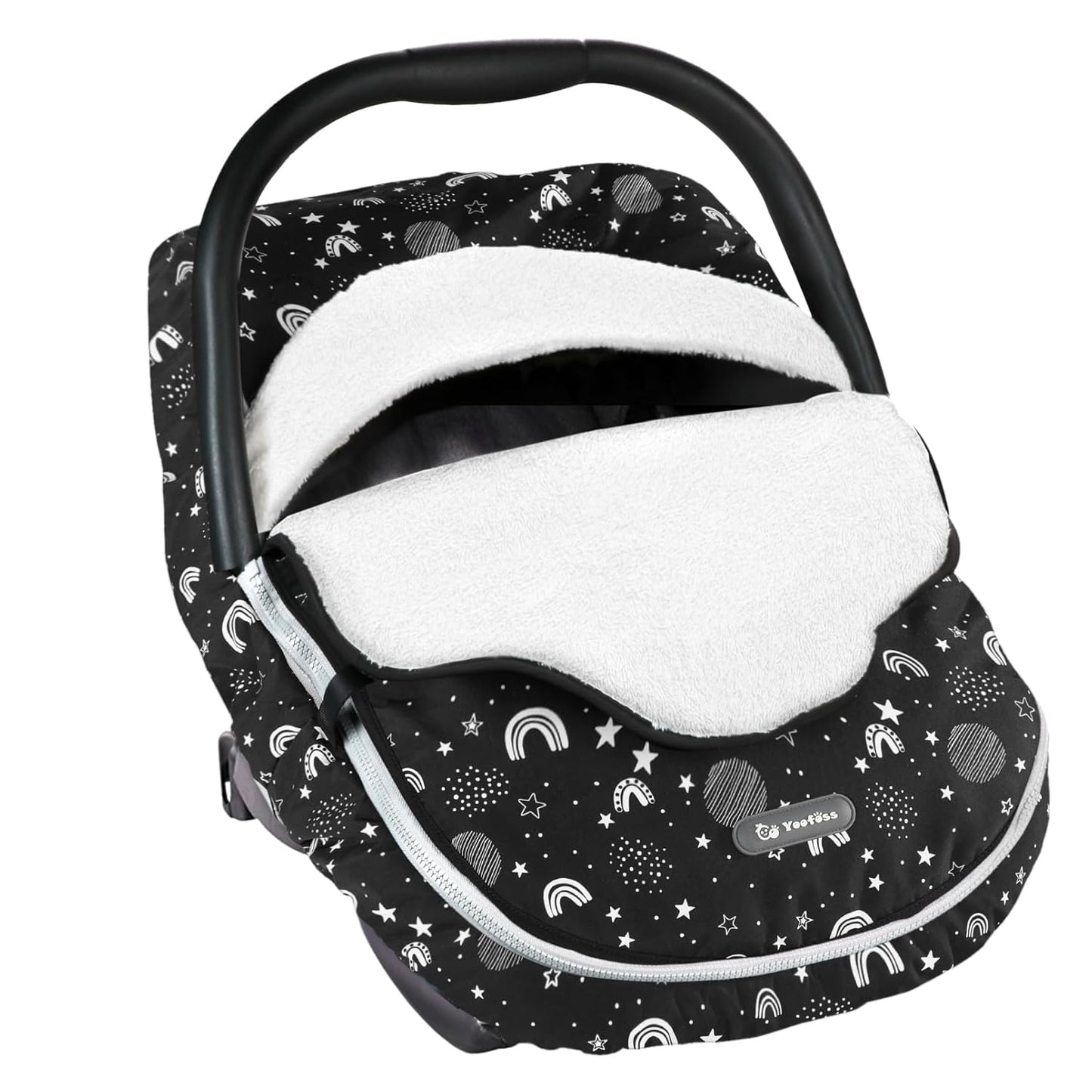 Yoofoss Baby Car Seat Cover Winter Carseat Canopies Cover to Protect Baby from Cold Wind, Super Warm Plush Fleece Baby Carrier Cover for Infant Boys Girls (Stars)