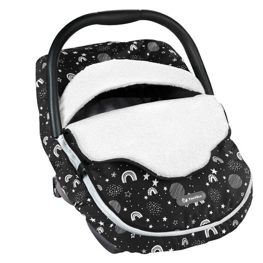 Yoofoss Baby Car Seat Cover Winter Carseat Canopies Cover to Protect Baby from Cold Wind, Super Warm Plush Fleece Baby Carrier Cover for Infant Boys Girls (Stars)