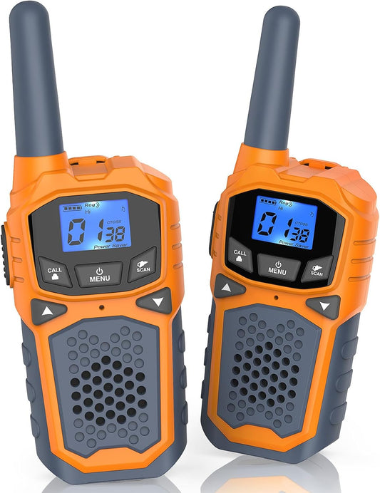 Woktok Kids Walkie Talkies, Long Range 2 Way Radio 22 Channel, Durable Toy Birthday Gifts for 6-12 Year Old Boys and Girls, Handheld Walkies Talkie for Outside Hiking Camping（No Batteries）