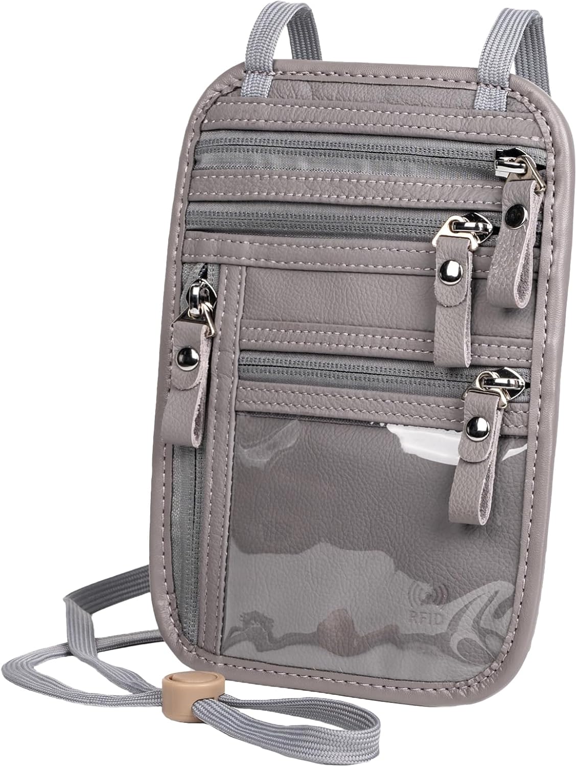 Neck Wallet - Rfid Wallet Women - passport holder for travel - Travel Wallet Passport Holder For Travel Women - 10.3x6.8inch (Light Gray)