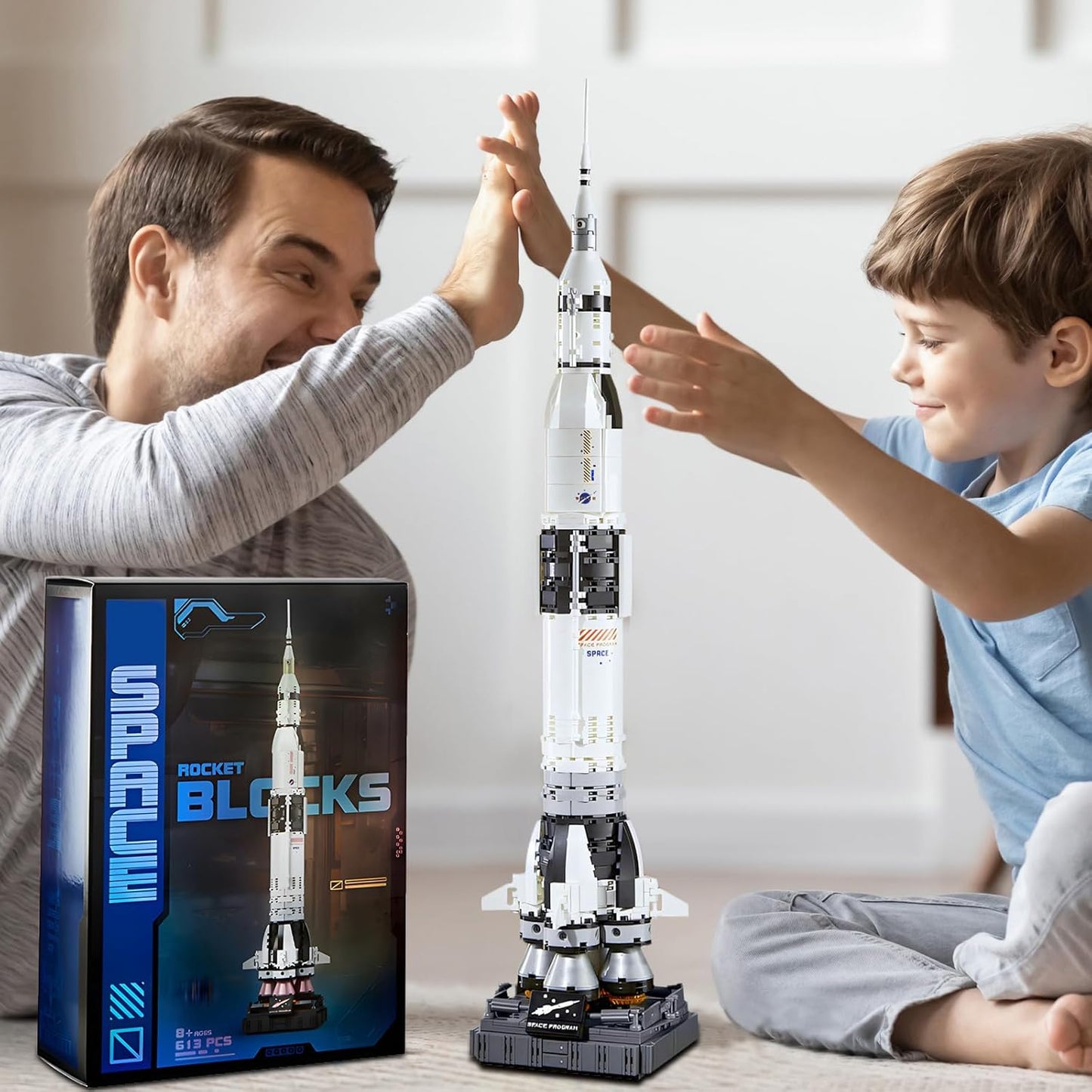 APENGBAOL Saturn V Space Rocket and Vehicles Building Blocks Set,613 Precision Space Shuttle Building Block Toys for Kids .Gifts for Adults