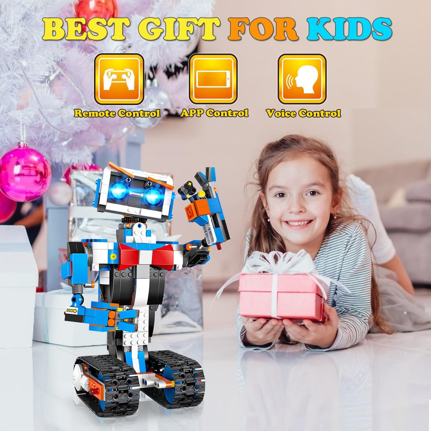 okk Robot Building Toys for Boys, STEM Projects for Kids Ages 8-12, Remote & APP Controlled Engineering Learning Educational Coding DIY Building Kit Rechargeable Robot Toy Gifts for Girls