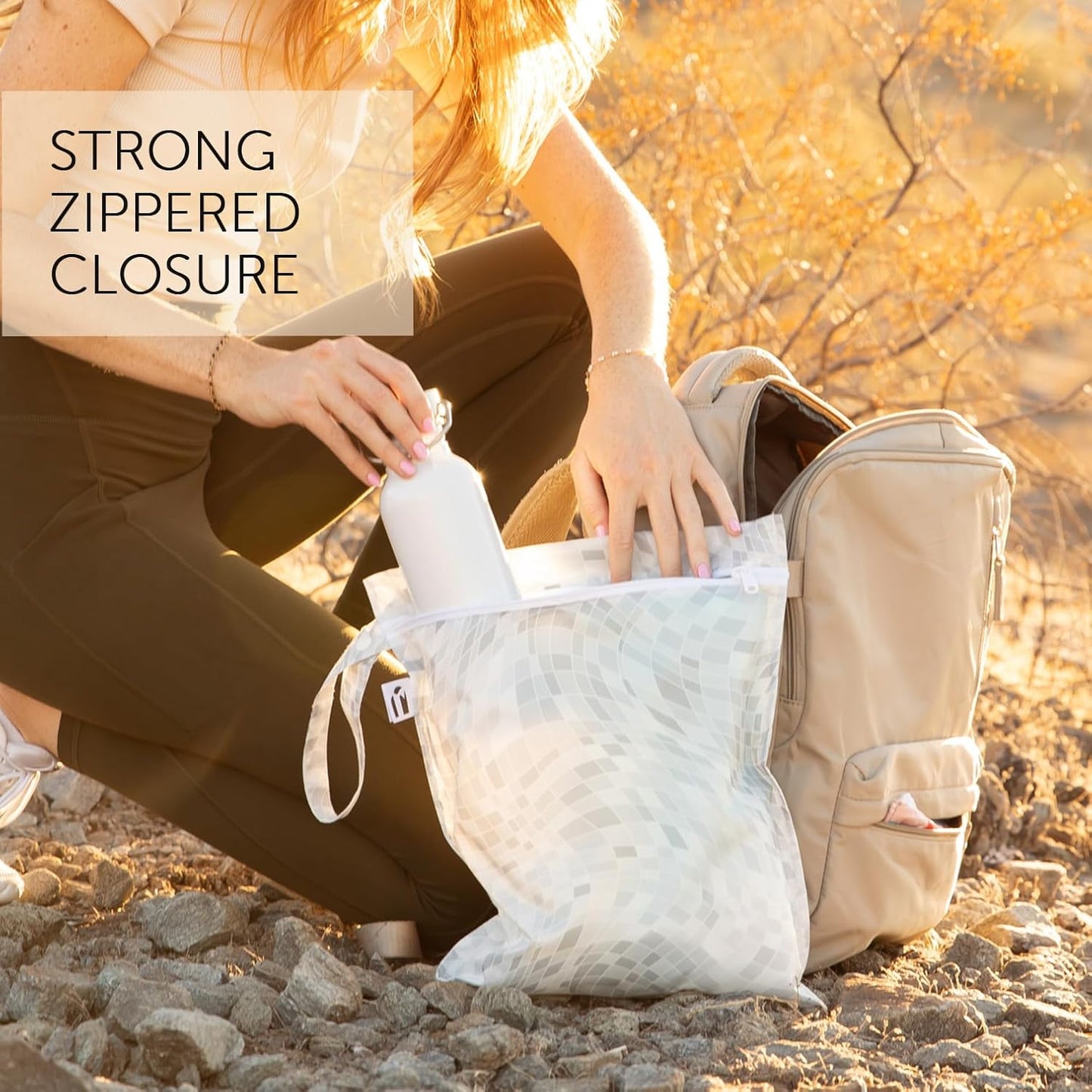 Bumkins Roamio - Waterproof Wet Bag - For Baby, Travel, Swim Suit, Cloth Diapers, Pump Parts, Pool, Gym, Toiletry, Strap to Stroller - Reusable & Easy to Clean - 2pk - Cowgirl Boots & Disco