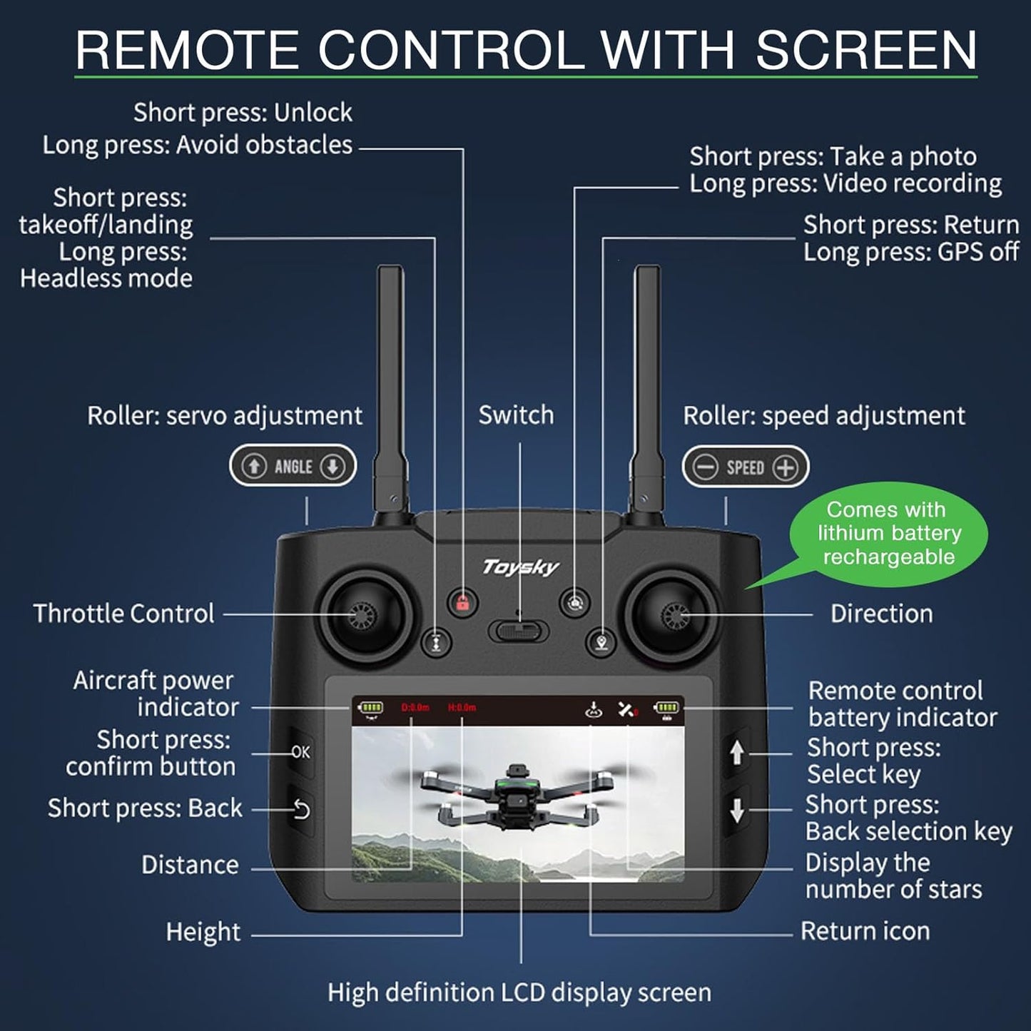 S197 foldable drone HD camera with screen fixed height hovering one key takeoff and landing 3 batteries safety aerial photography toys indoor and outdoor remote control quadcopter