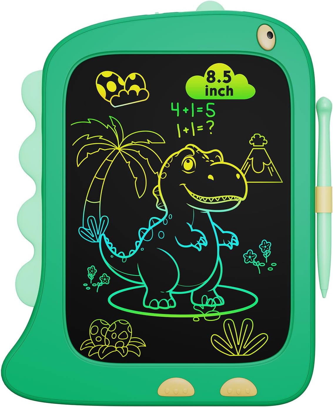 Kikapabi LCD Writing Tablet, Dinosaur Toys Gifts for Boys Age 3 4 5 6 7 Year Old, 8.5inch Colorful Doodle Board Pad for Kids, Birthday Toddler Toy Age 3-7 Portable Travel Drawing Green