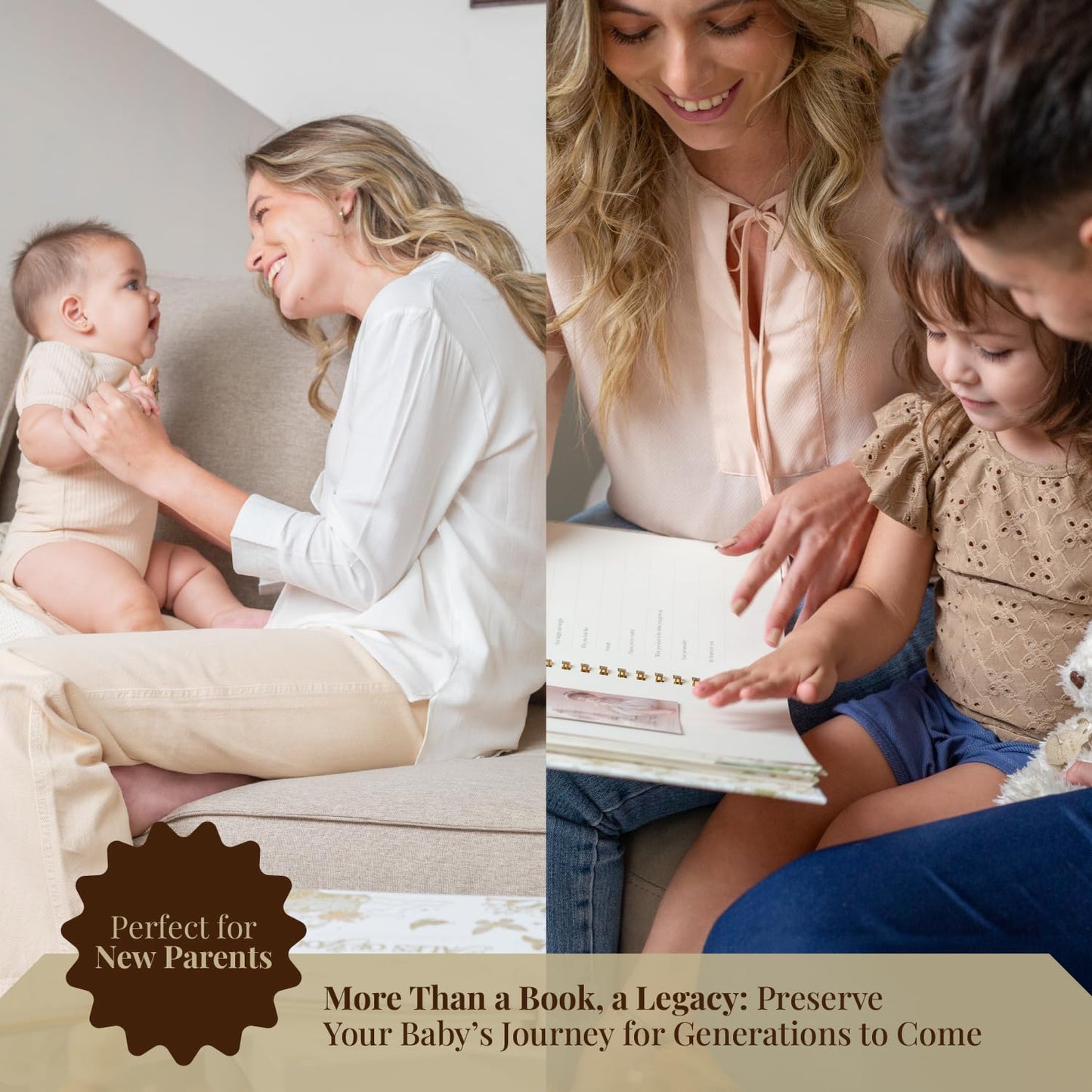 Baby Memory Book Boy Or Girl - Baby Book Keepsake - Scrapbook Album Journal First 5 Years Milestone Childhood Story New Parents Shower Gifts Elegant Durable Unique Modern Design Cherish Baby Memories