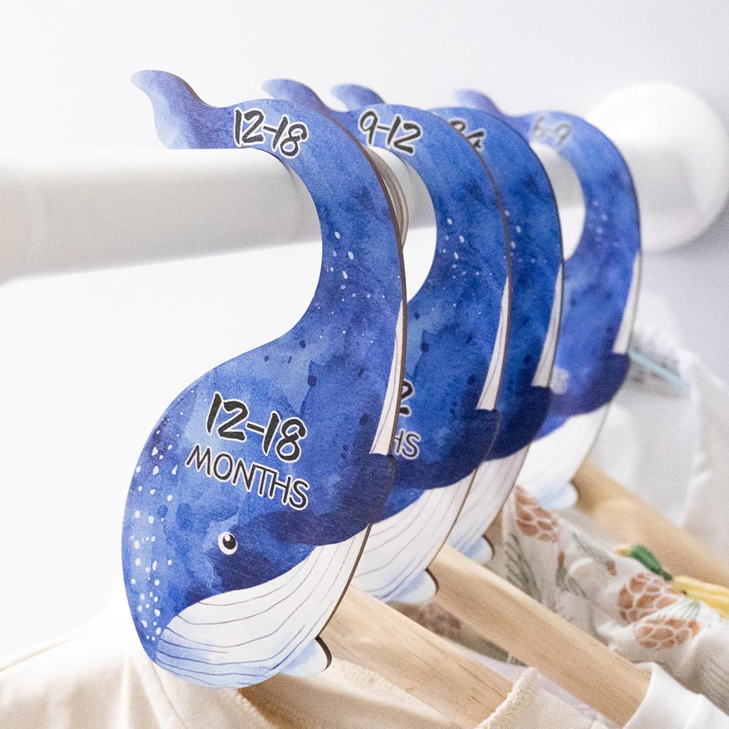 Baby Closet Dividers, Hanging Wooden Double-Sided Nursery Decor Closet Dividers for Baby Clothes, Baby Clothes Dividers for Newborn to 24 Months