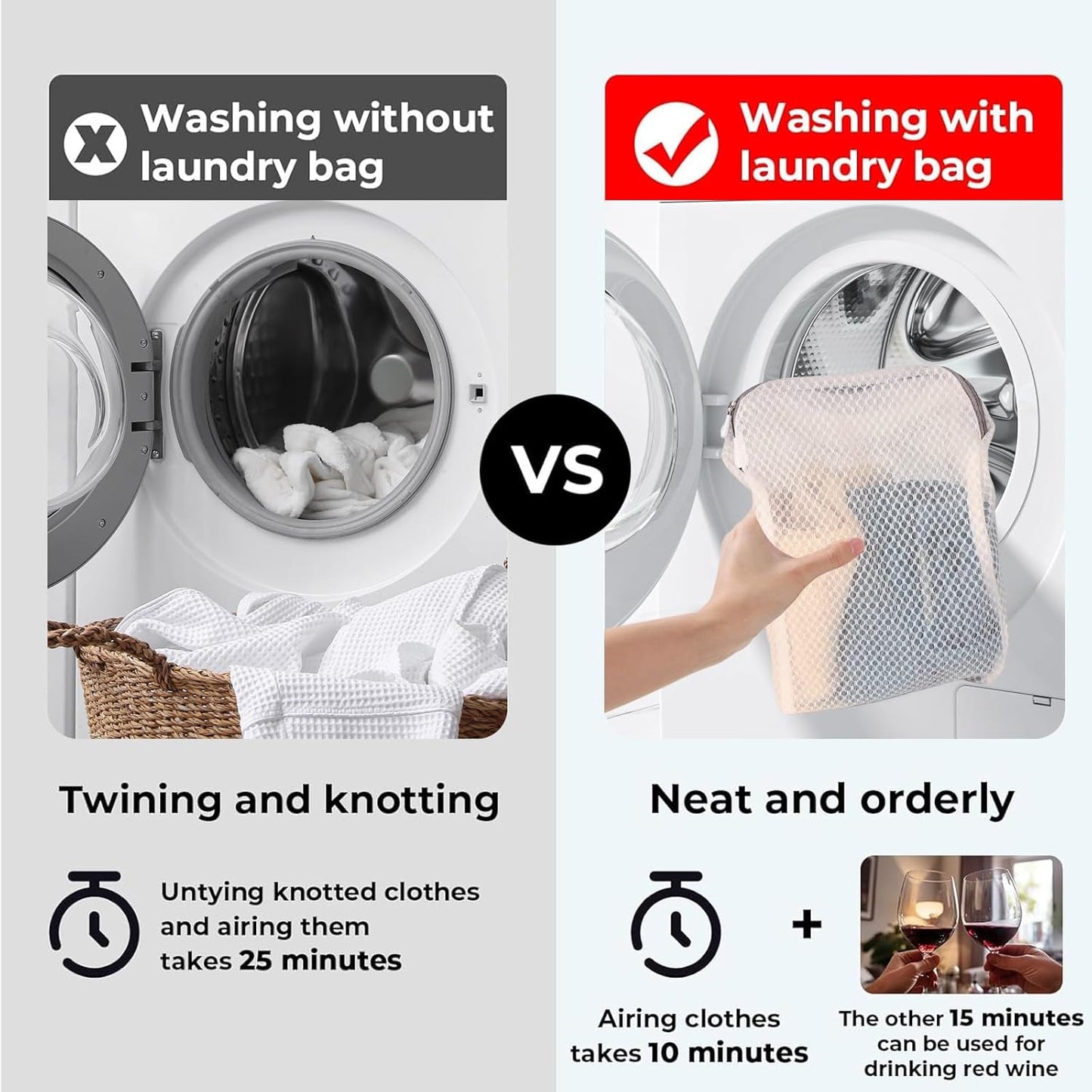 4 Pack Mesh Laundry Bag Mesh Laundry Bags Laundry with Handle for Washing Socks, Baby Items, Lingerie, Travel Garments (WHITE, 4)