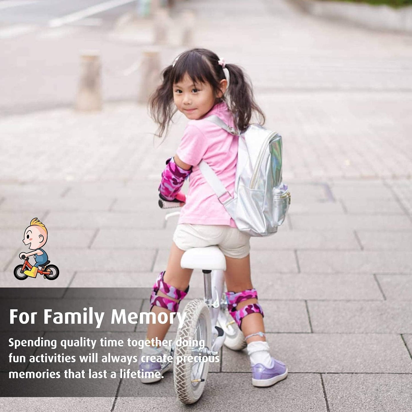 Soft-Style Kids Knee and Elbow Pads with Bike Gloves, Flexible Impact-Resistant Gear for Ages 2-11, Designed for Balance Bikes, Roller-Skating, and Skateboarding