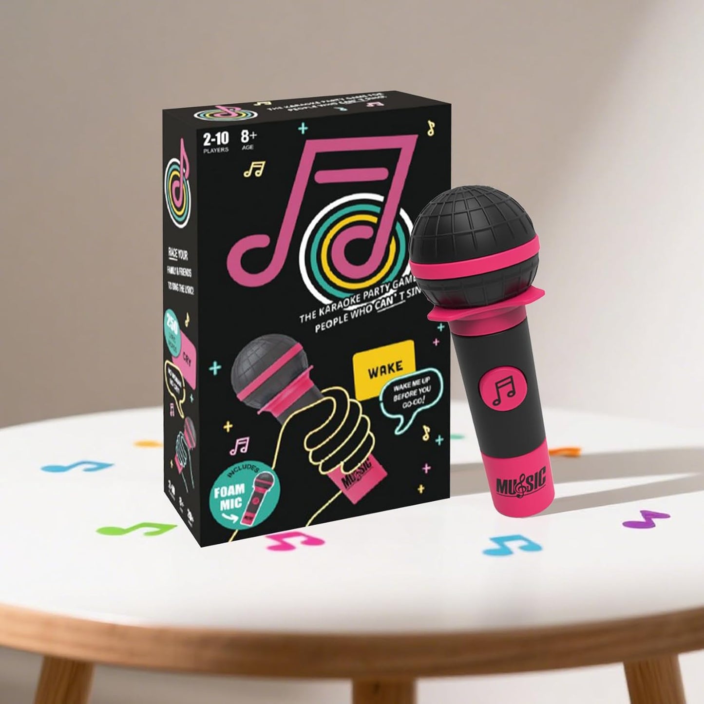 Mic misheard Music Trivia Card Game, Karaoke Party Game for 2-10 Players, Music Card Games with 250 Lyrics (125 Cards) for Family and Adult Christmas & Birthday Gifts