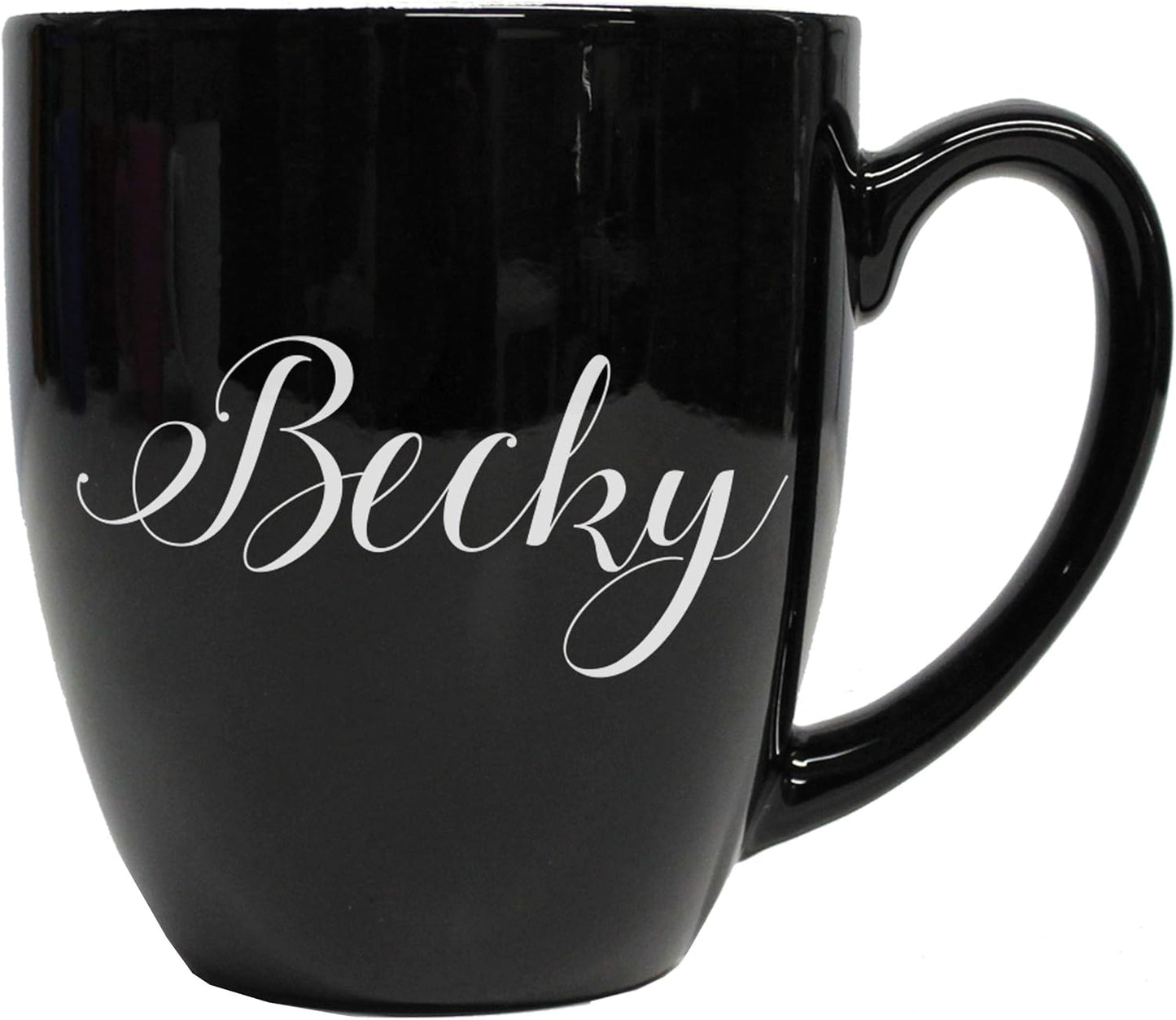 My Personal Memories Custom Monogrammed Coffee Latte Mug and Tea Cup - Personalized and Engraved (Black)