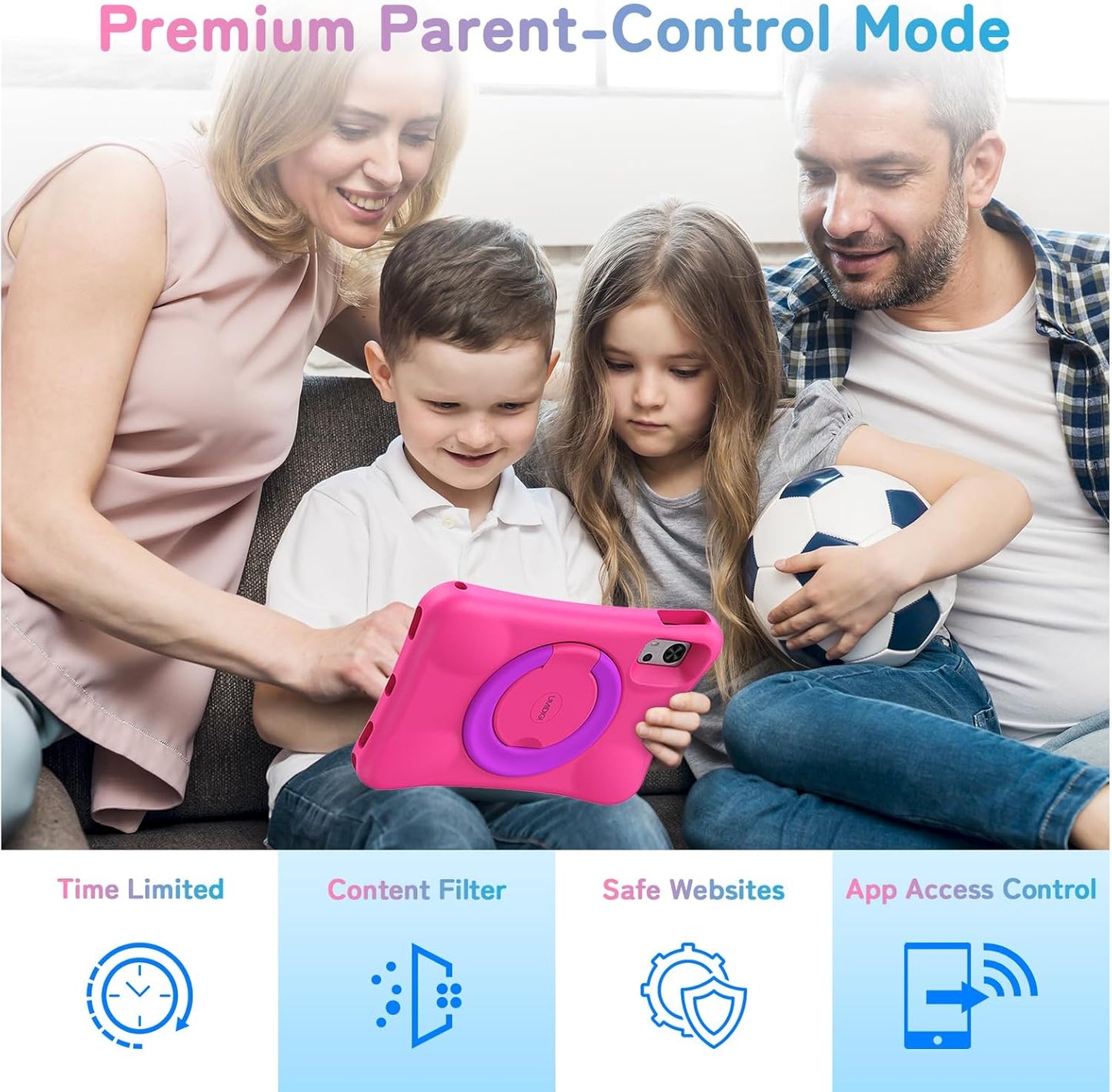 UMIDIGI G5 Tab Kids, Android 13 Tablet for Kids, 8(4+4) G+128G up to 1TB, Bluetooth, WIFI5, Parental Control, Dual Camera, TV Eye Bluelight Tablet, Dual SIM, Pink