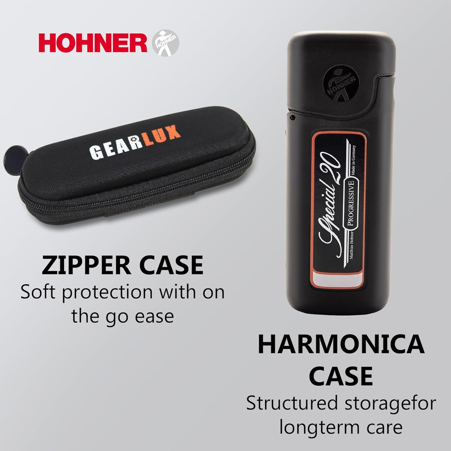 Hohner Special 20 Harmonica - Key of C Bundle with Zip Case, Instructional Manual, and Austin Bazaar Polishing Cloth