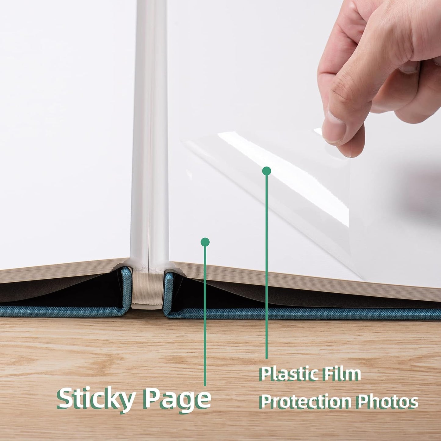 Large Photo Album Self Adhesive Scrapbook Album for 4×6 8×10 Pictures DIY Magnetic Linen Cover Album 60 Pages for Family Wedding Gifts with Metal Pen and Plastic Board