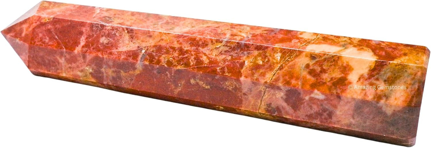 Amazing Gemstone Brecciated Jasper Crystal Towers ~ Natural Healing Crystal Point Obelisk for Reiki Healing and Crystal Grid (3- Inch)