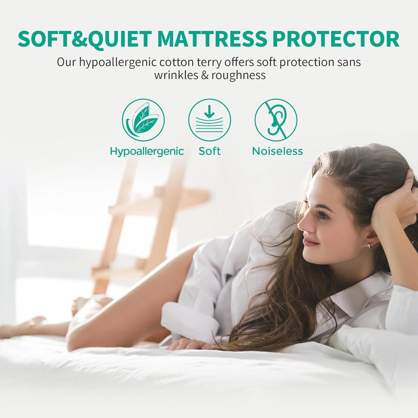 LAVANCE Premium Cotton Terry Mattress Protector – King Size, Waterproof Soft Noiseless Dirt-Proof Washable Bed Mattress Cover