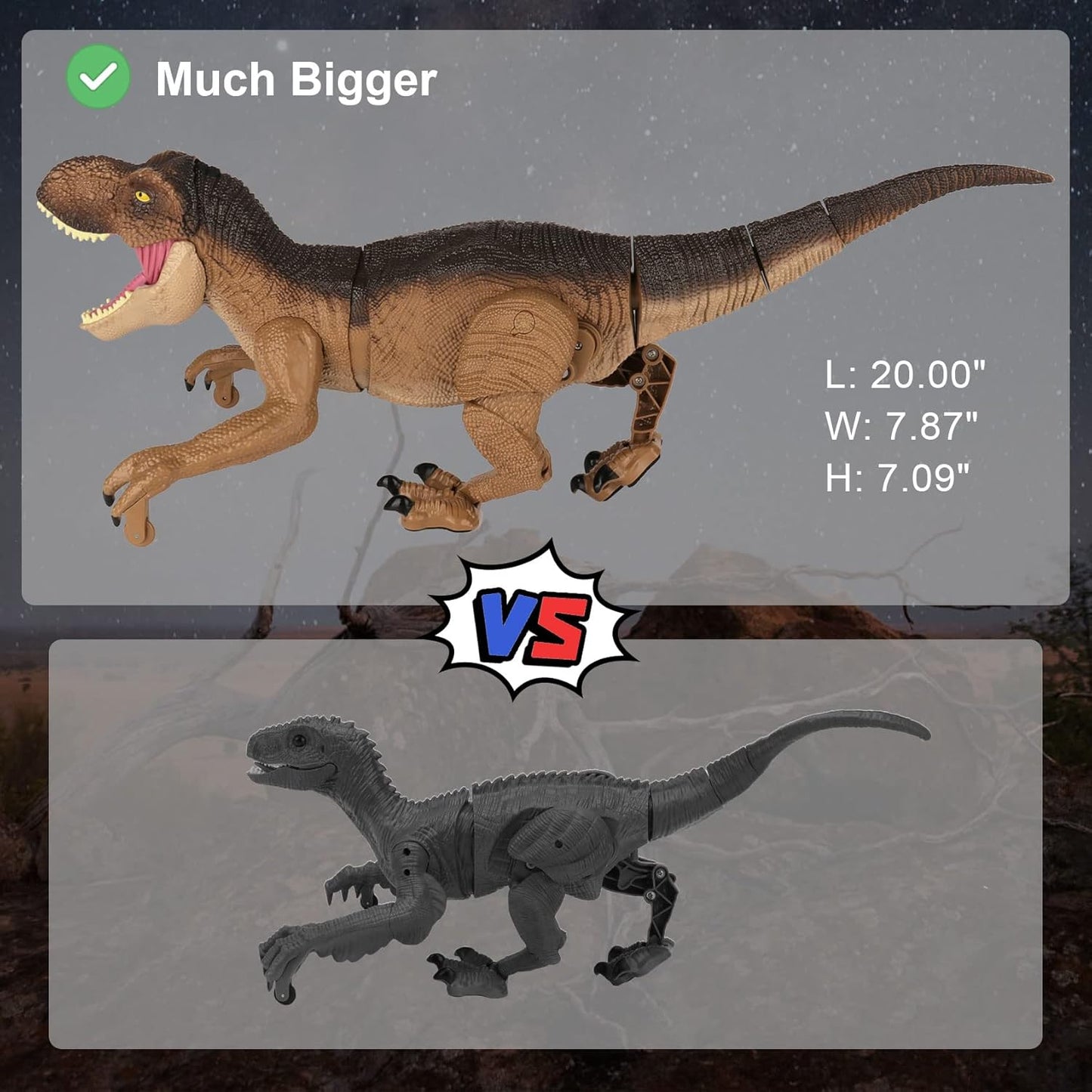 Remote Control Dinosaur Toys for Boys 3 4-7 8-12- RC Realistic Big T-Rex Gifts for Kids, Interactive Dino with Light Roar Spray Touch Sensing