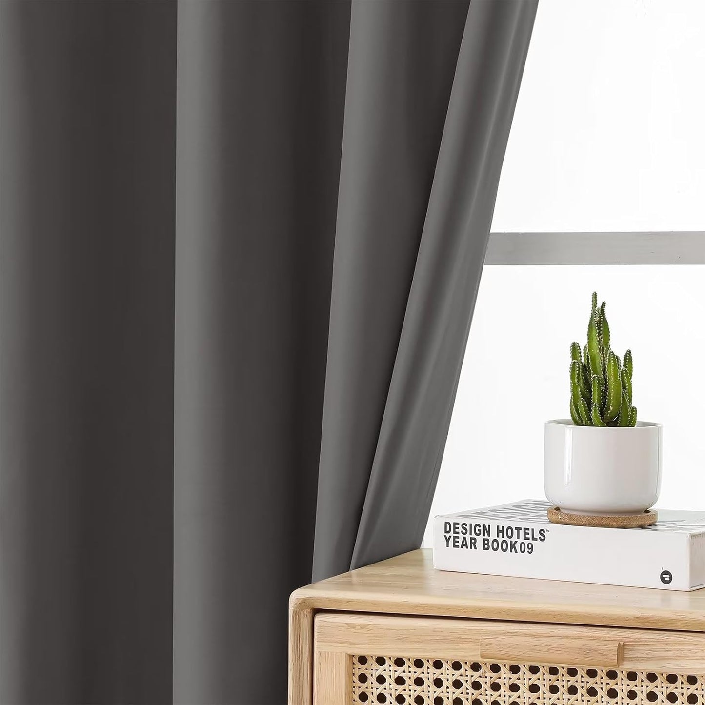 Joydeco Blackout Curtains, 2 Panels Sets, 52x72 Inches, Grey, Grommet, Thermal Insulation, Room Darkening, for Bedroom & Living Room