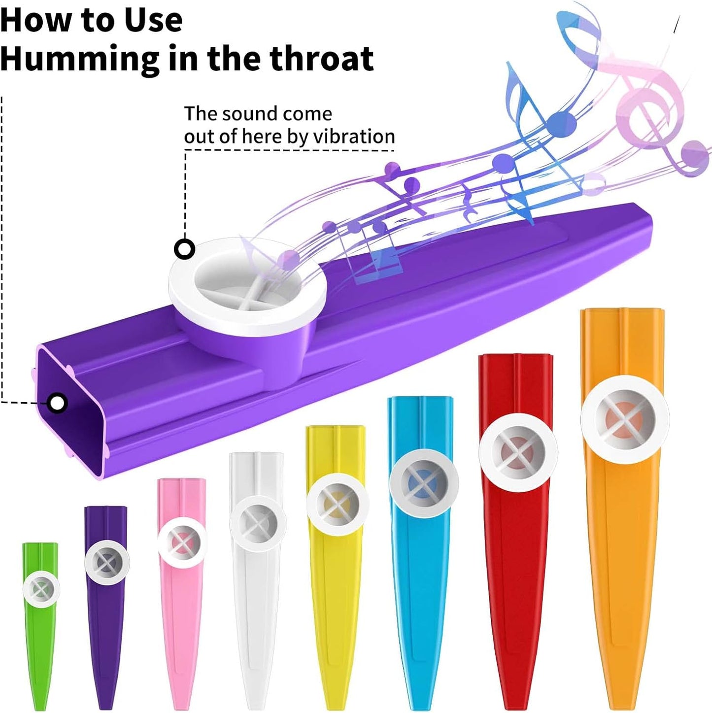 120 pcs 8 Colors Plastic Kazoos Musical Instruments for kids, Operation Christmas Child Shoebox Bulk Items, Perfect for Fun Gathering & Gift Price Party Favor Gift Bag Fillers