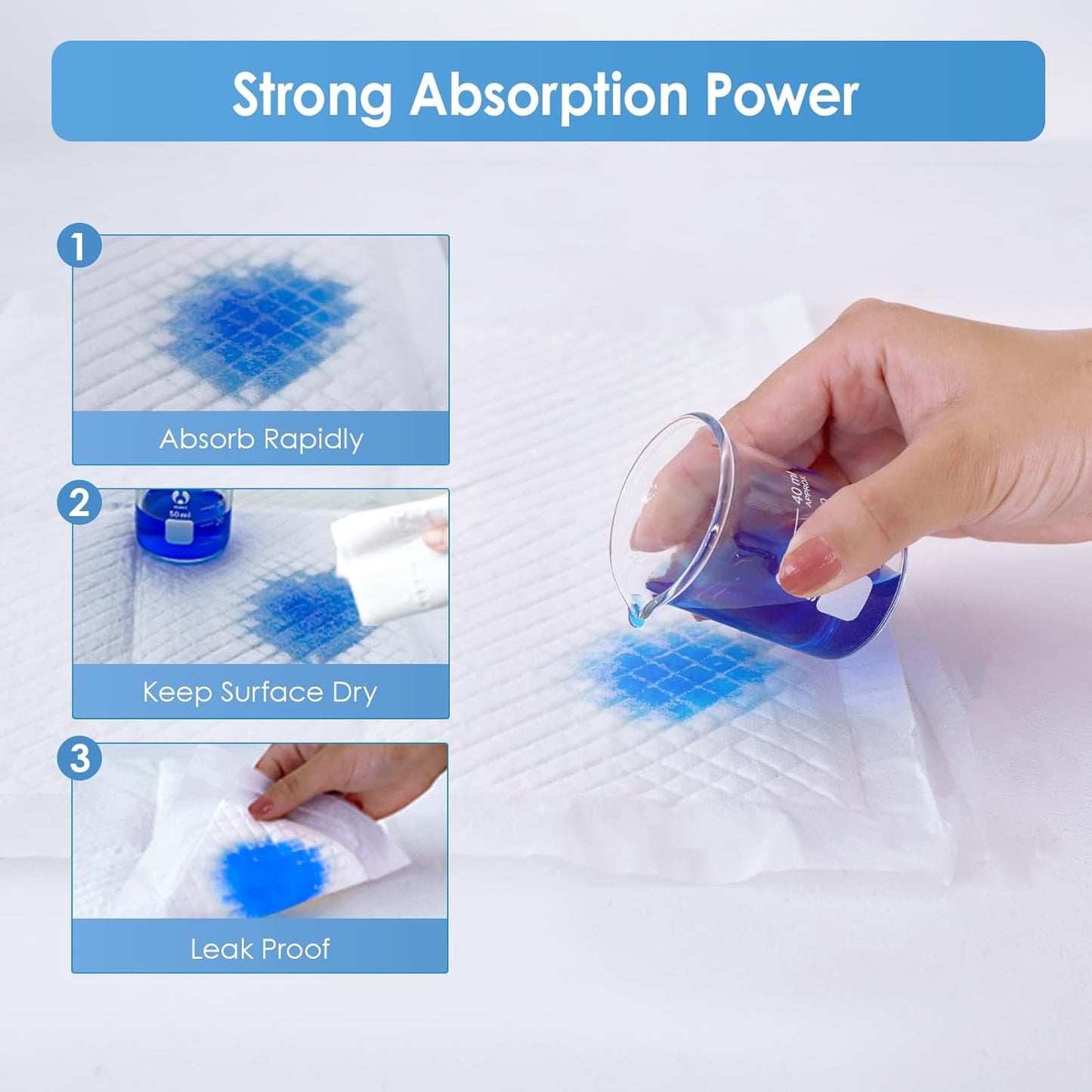 Disposable Changing Pads for Baby, 150 Pack Disposable Changing Pad Liners, Waterproof Disposable Underpads, Ultra Absorbent Super Soft Breathable Diaper Changing Mat 13 x 18 in