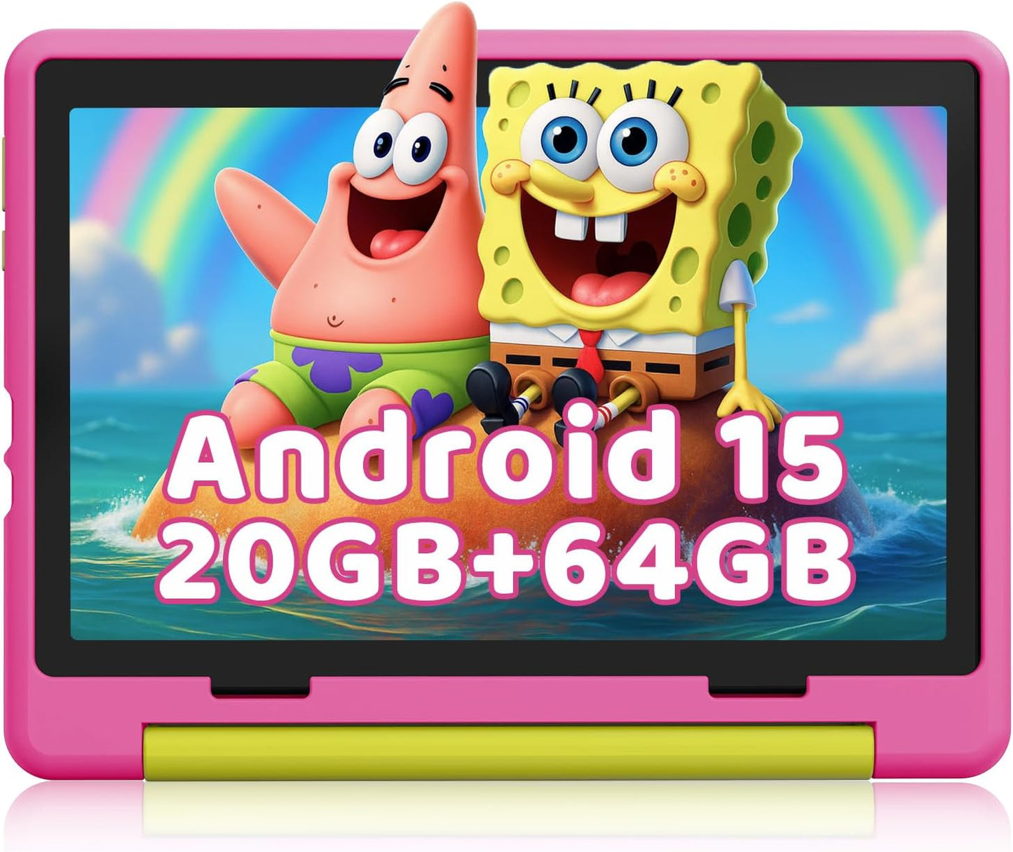 Kids Tablet,Android 15 Tablet with HD Display,10.1 inch,Parental Control & Kids Mode, Octa-Core, GMS Certified,20GB RAM 64GB ROM,1TB Expandable, 5000mAh Battery, Dual Camera, Protective Case,Pink
