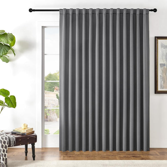 Joydeco Custom Blackout Curtains for Bedroom, 1 Panel Room Darkening Curtains & Drapes for Living Room Window Rod Pocket Back Tab (Custom Size,Light Grey)
