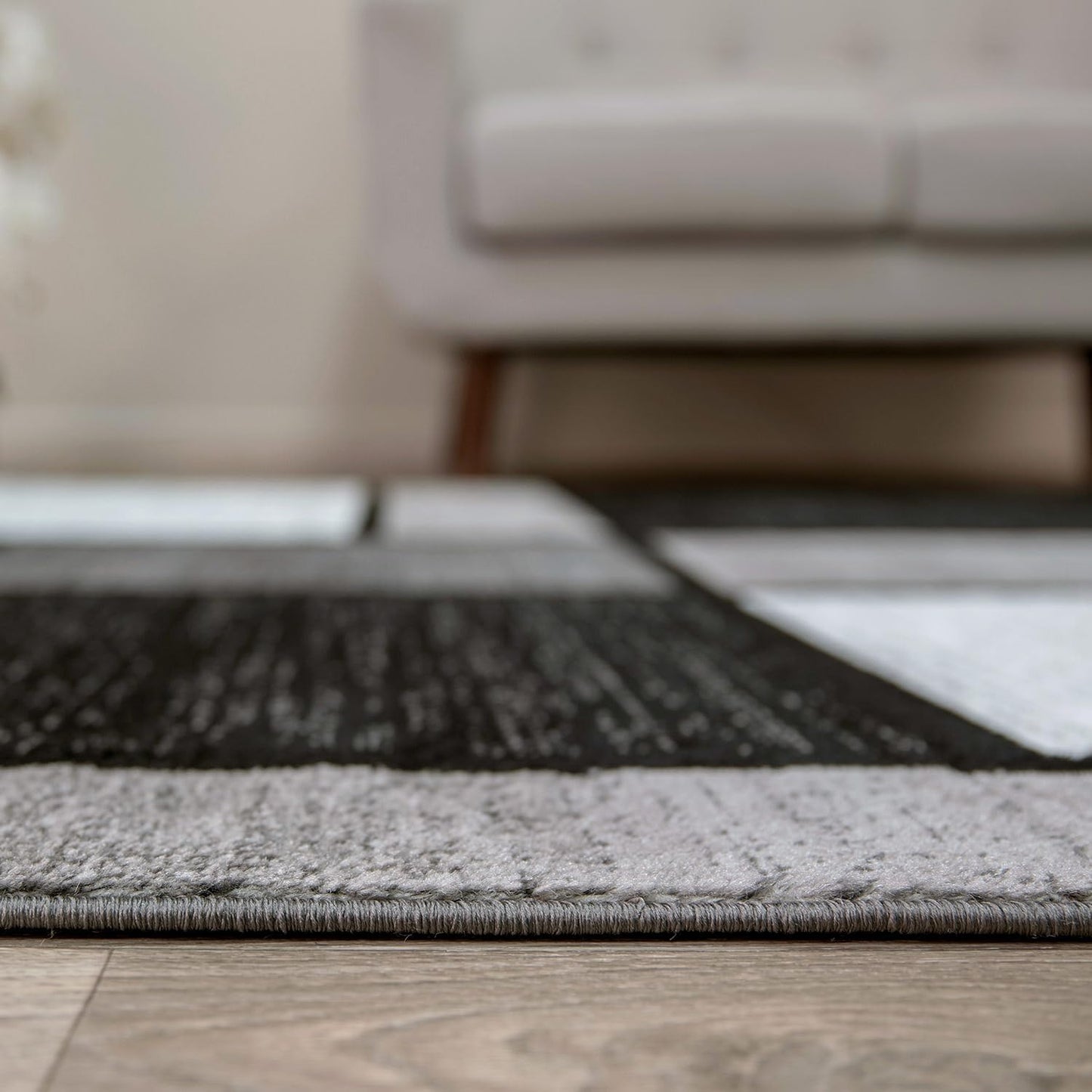 Rugshop Contemporary Modern Boxes for Home Office,Living Room,Bedroom,Kitchen Non Shedding Runner Rug 2'7" x 8' Gray