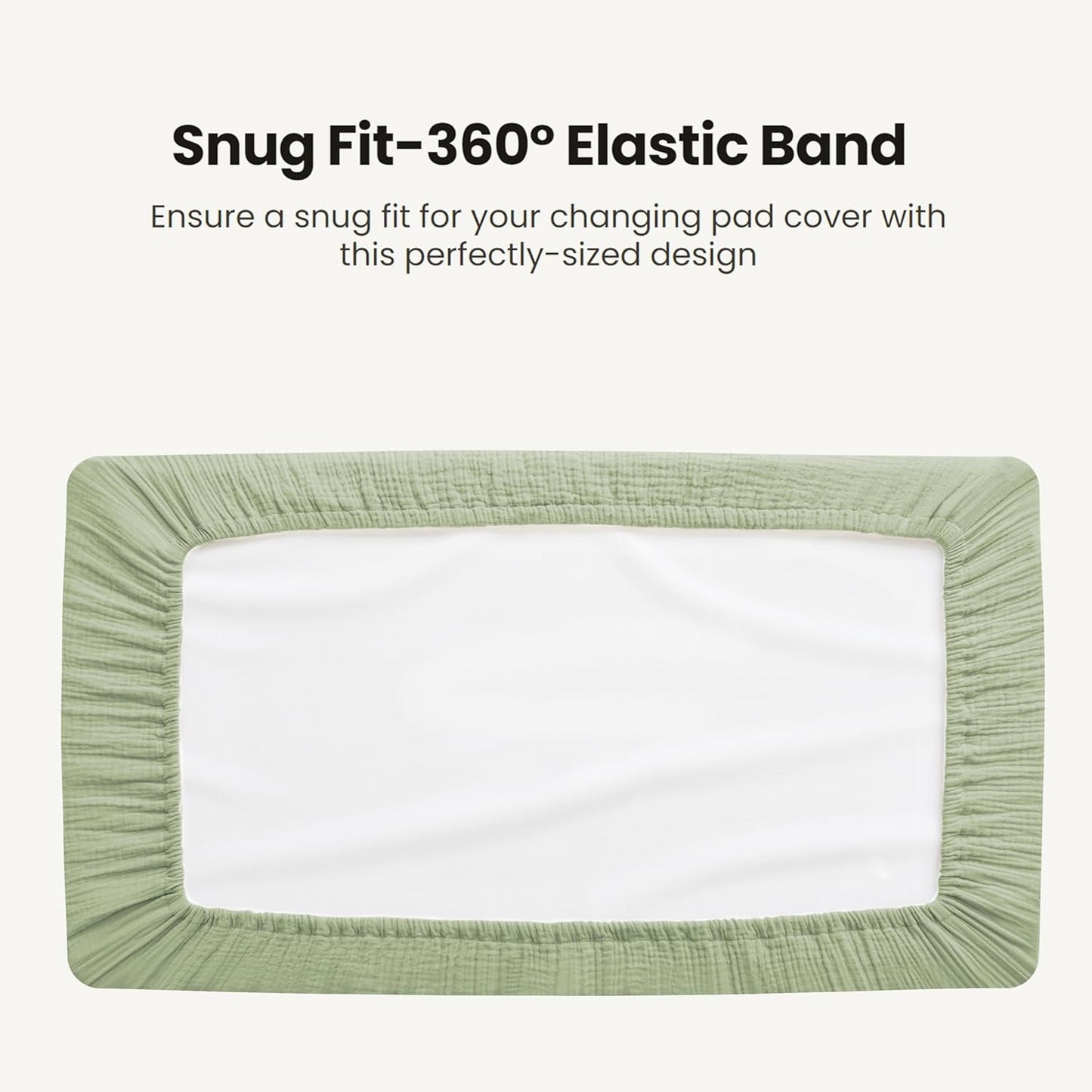 Konssy Waterproof Muslin Changing Pad Cover 2 Pack, Quilted Cotton Fitted Diaper Changing Table Cover, Soft Changing Pad Sheets for Girls Boys (Palm Paradise,Sage)