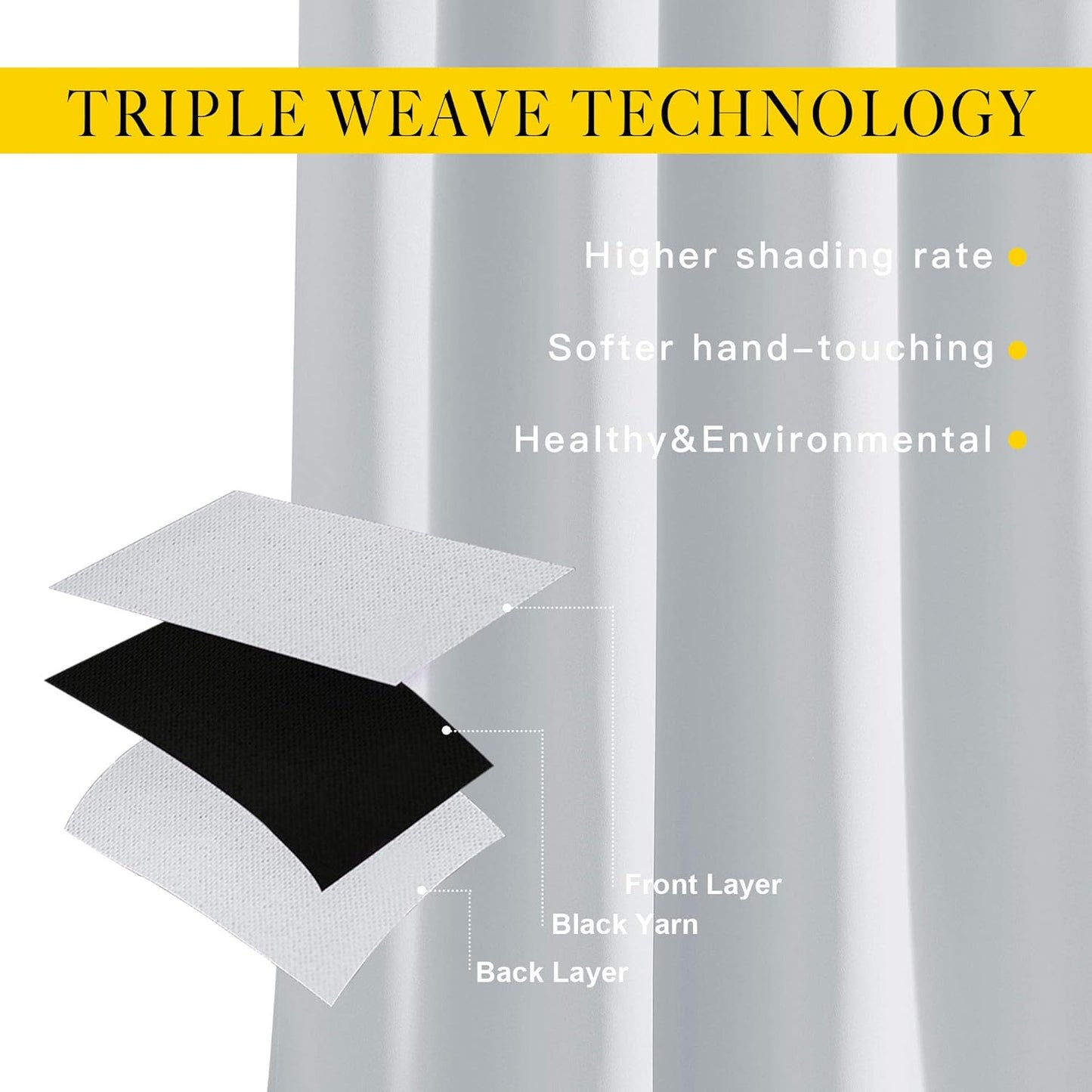 NICETOWN Room Darkening Curtains for Living Room - Window Treatment Thermal Insulated Grommet Darkening Panels/Drapes for Bedroom (Light Grey=Greyish White, 2 Panels, 52 by 45)