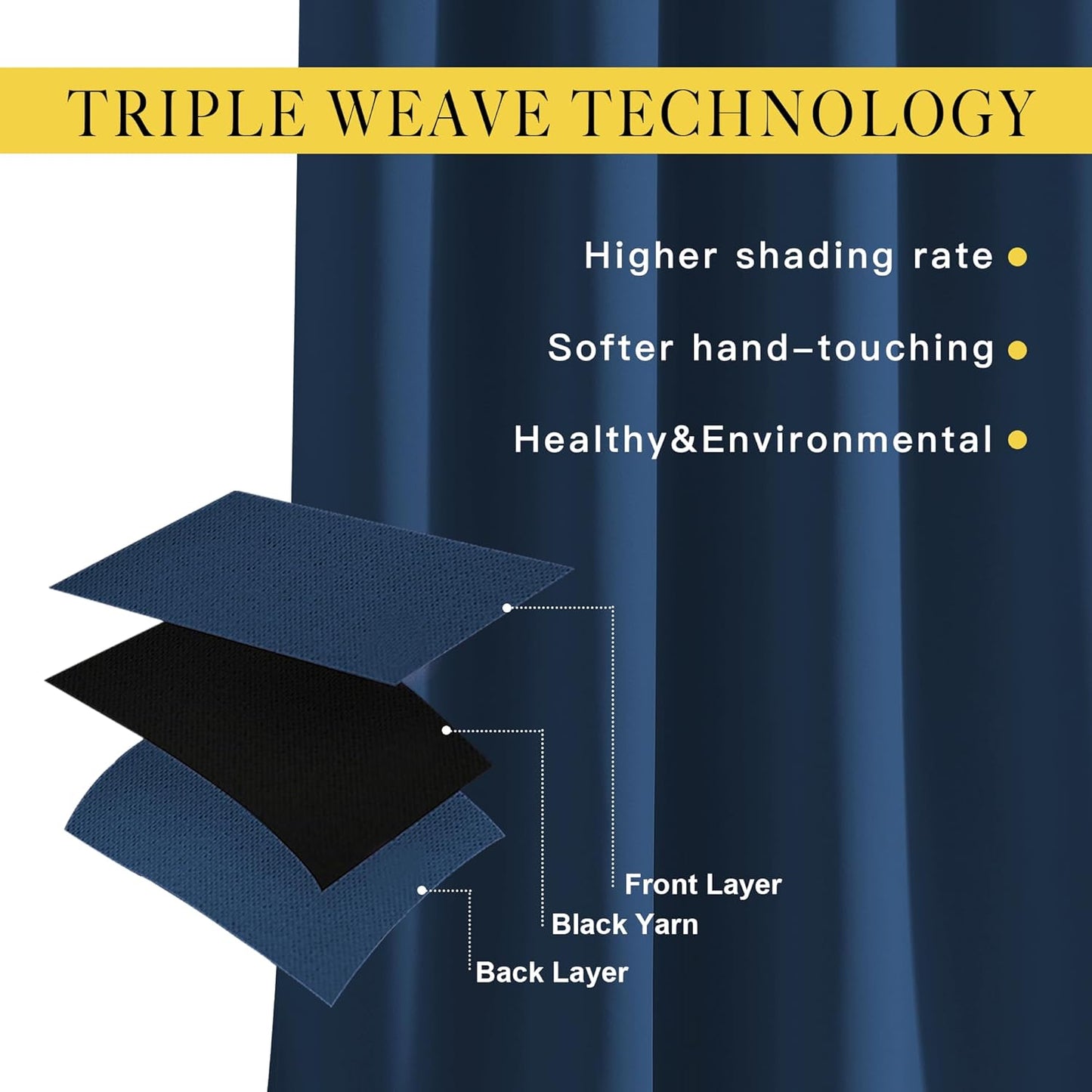 NICETOWN Window Drapes Long Curtains - (52 inches Wide x 108 inches Long, Moroccan Blue, 2 Pieces) Living Room Panels Grommet Top Window Treatment for Hall & Guest Room