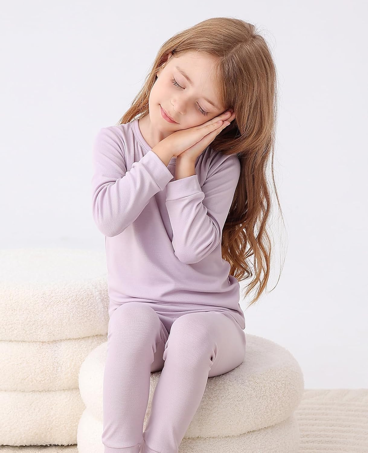 JunNeng Bamboo Viscose Pajamas for Toddler Baby, Boys Girls Solid Snug Fit Pajamas Long Sleeve Sleeper