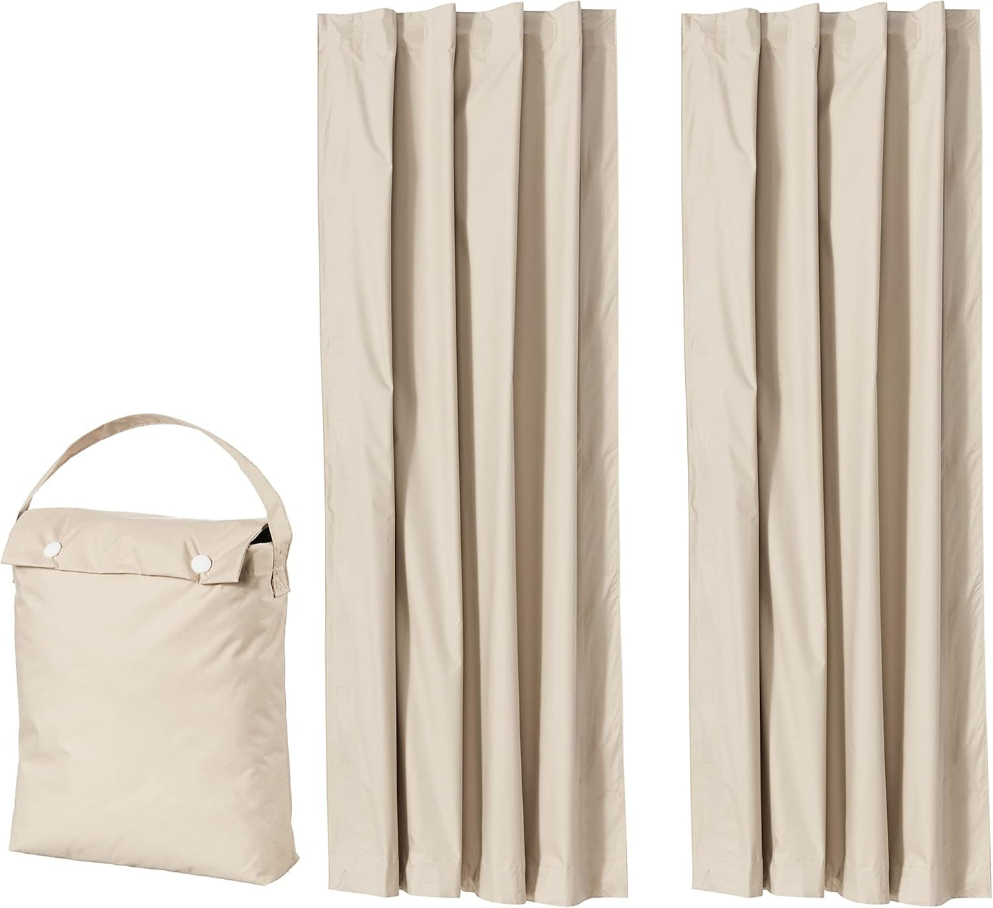 Amazon Basics Portable Blackout Curtain Shade with Suction Cups, 50"W x 78"L, 2-Pack, Beige