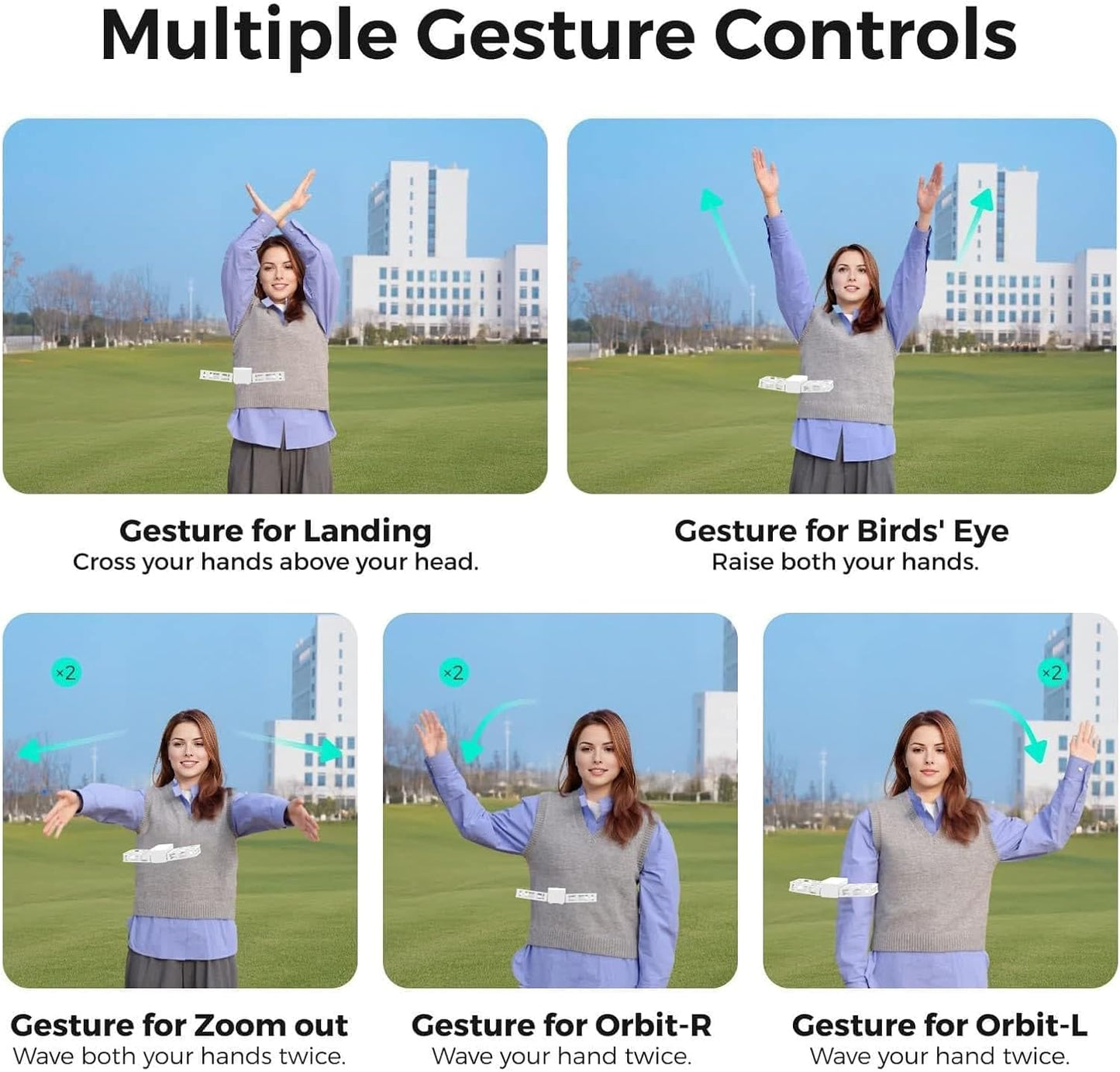 X1 Drone with Camera, Self-Flying Camera Drone with Follow Me Mode, Foldable Mini Drone with HDR Video Capture, Palm Takeoff, Intelligent Flight Paths, Hands-Free Control White (Combo Plus)