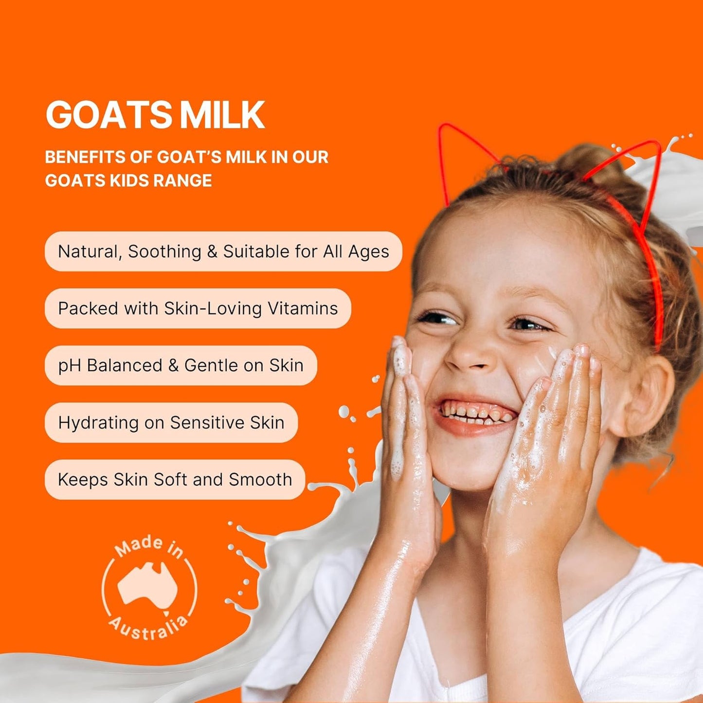 Goat Milk Kids Organic Body Wash: Balance and Moisture for Kids and Babies' Skin, 10.1 Fl oz
