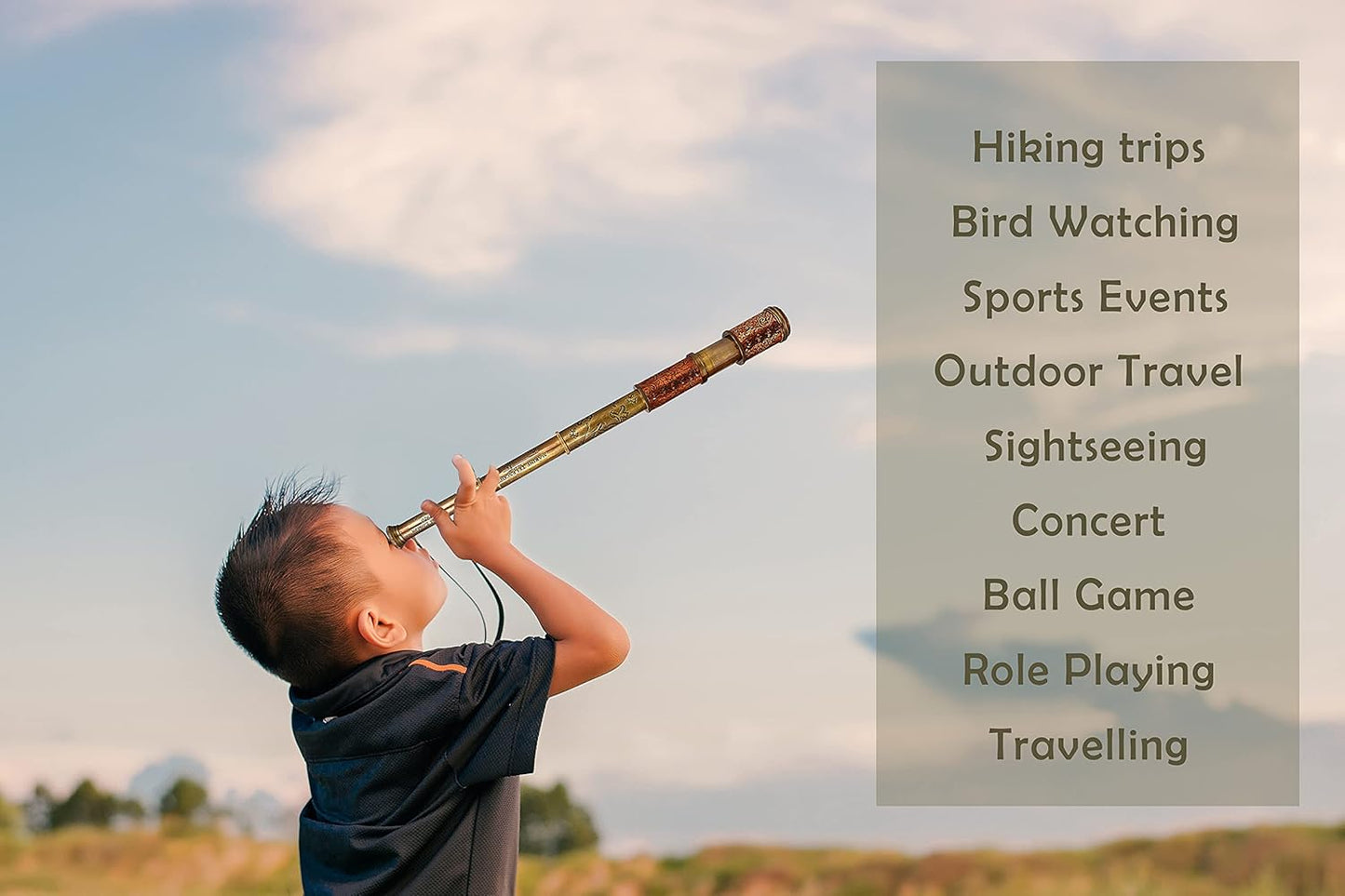 RII Antique Decor Spyglass, Pirate Telescope with Leather Case, Handheld Telescope for Adventure Enthusiasts, Monocular Nautical Decor for Gifting, Travellers, Dolland London, 17.5"