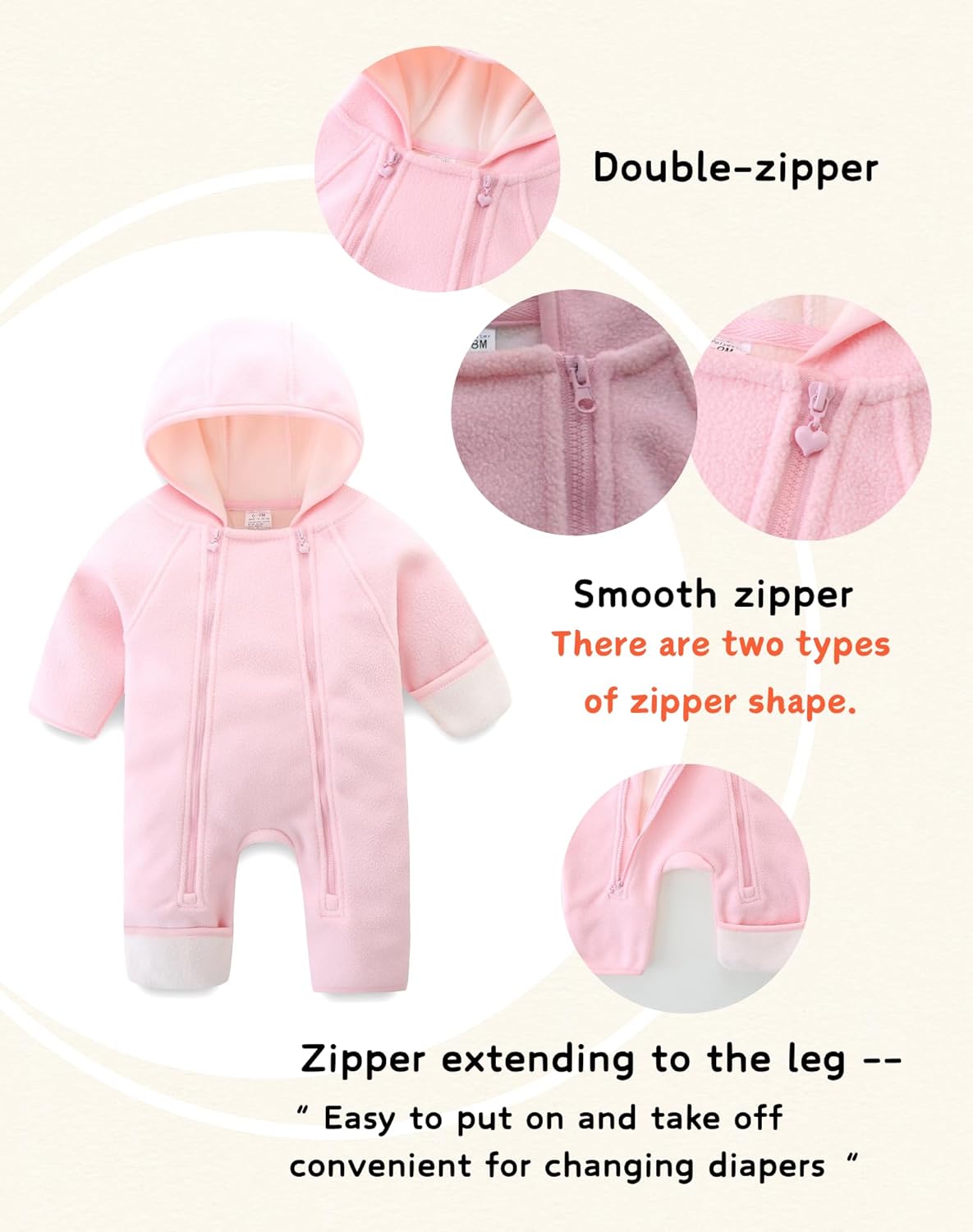 Newborn Baby Fleece Jumpsuit Girls Boys Winter Hooded Coverall Romper Cute Baby Snowsuit Clothes