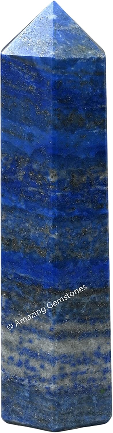 Amazing Gemstone Large Lapis Lazuli Crystal Towers ~ Natural Healing Crystal Point Obelisk for Reiki Healing and Crystal Grid (5.5 to 6 INCH)