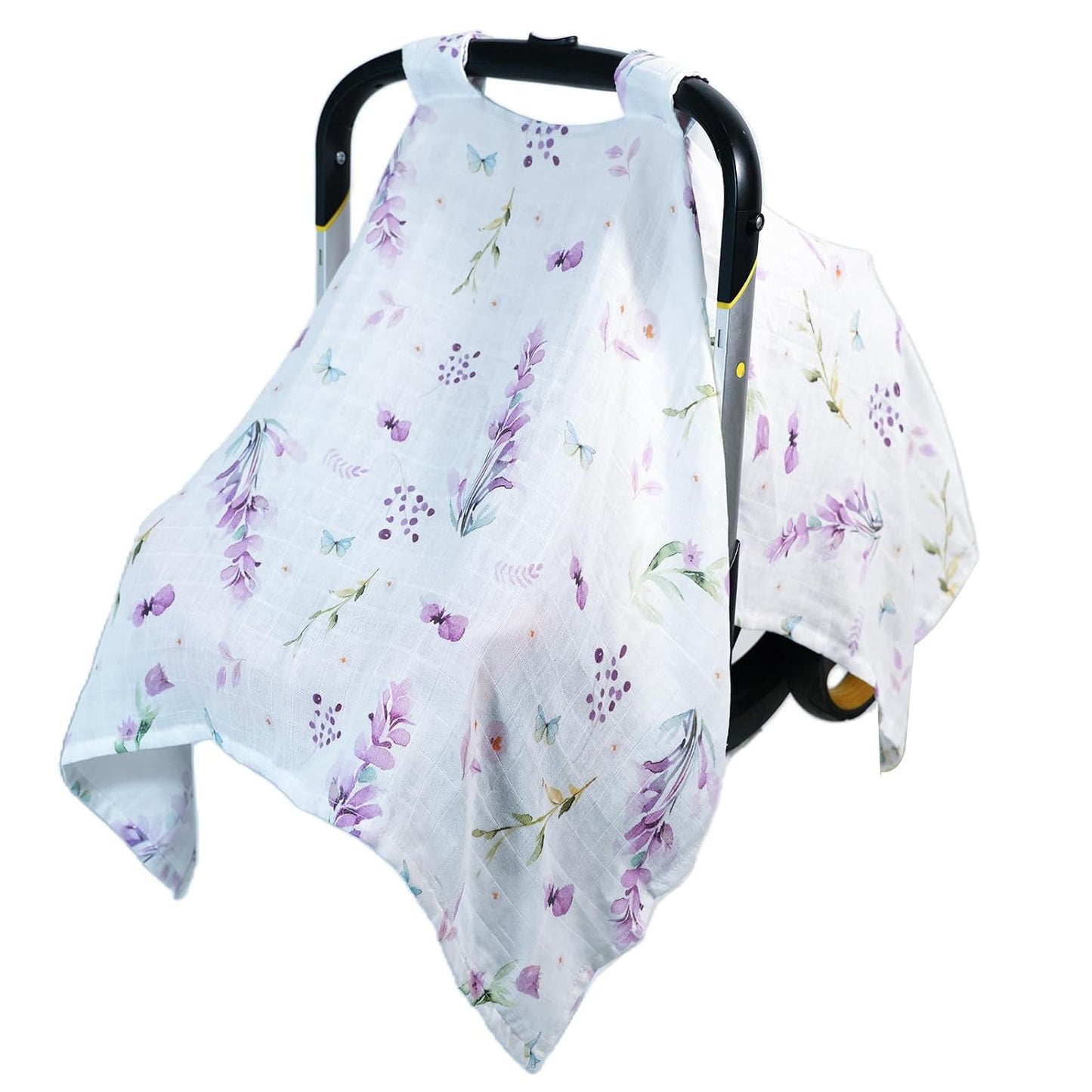 80S Muslin Car Seat Cover for Babies - Soft & Breathable Infant Carrier Canopy, Lightweight Sunshade for Summer, Universal Fit for Baby Boys & Girls