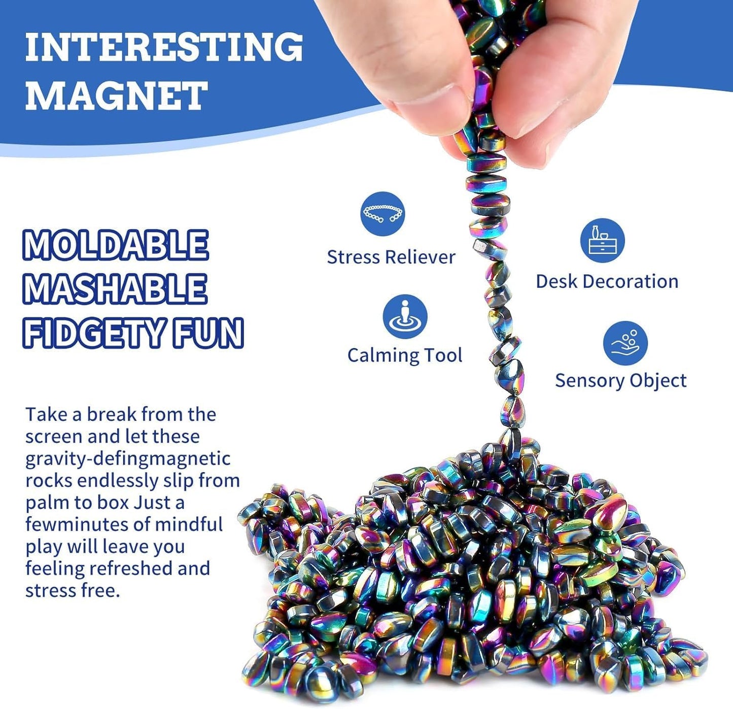 550pcs Putty, Fidget Toys, Fidget Toys Adults ，Sensory Toys，Adults Gifts,Desk Fidgets Toys for Office Stress/Anxiety Relief (550 PCS(Colour))