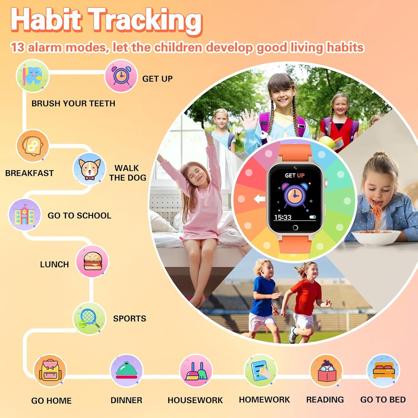 Kids Smart Watch Girls Gift for Girls Aged 6-12, HD TouchScreen Kids Watch with 26 Games Video Camera Music Pedometer Audiostory Learn Card Educational Toys Birthday Gifts for Girls Ages 5 6 7 8 9