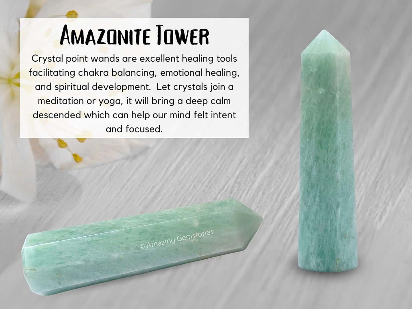 Amazing Gemstone Amazonite Crystal Towers ~ Natural Healing Crystal Point Obelisk for Reiki Healing and Crystal Grid (3- Inch)