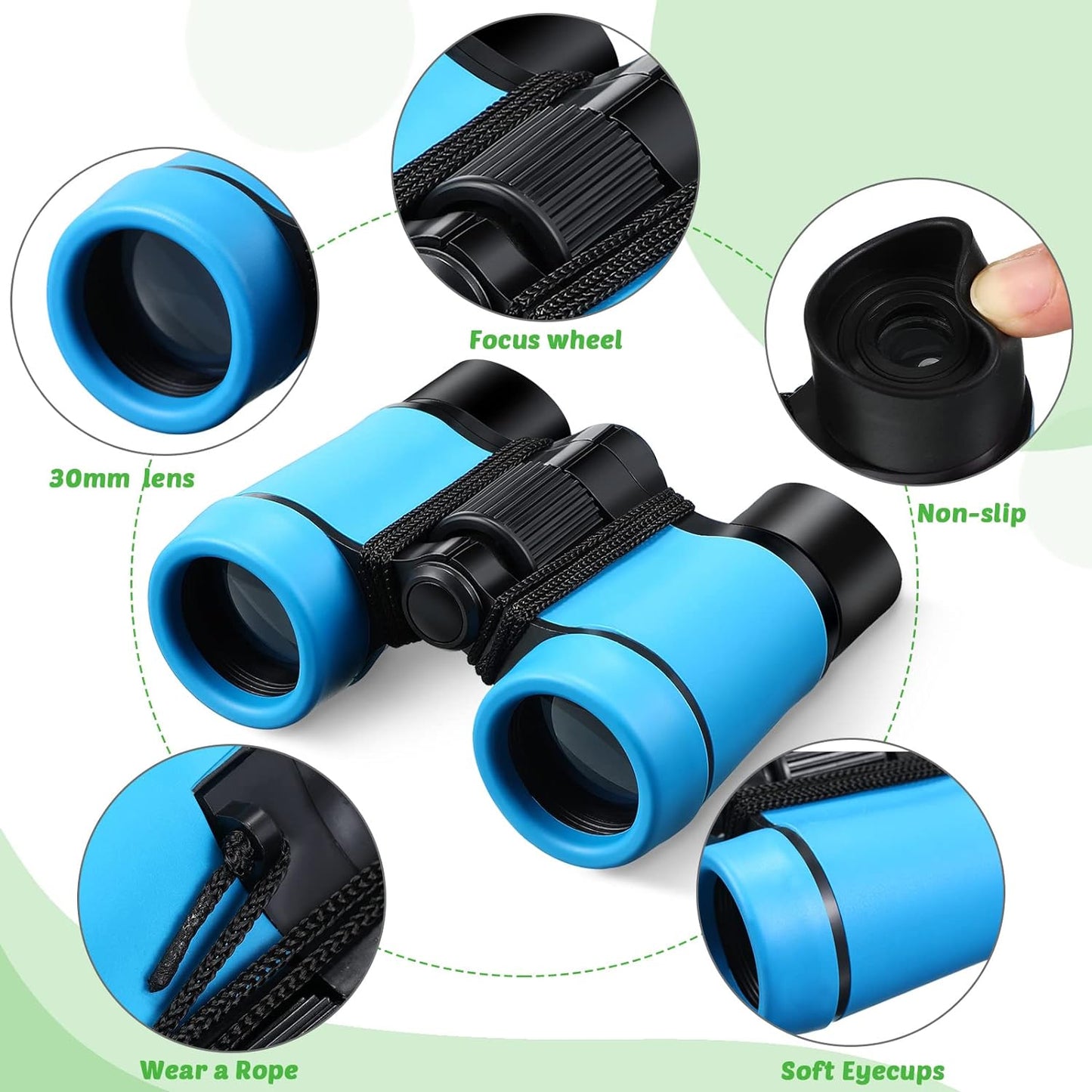 Yunsailing 9 Pack Kid Binoculars Shockproof Mini Compact Binoculars Gifts for 3-12 Years Boys Girls Folding Small Telescope for Kids Bird Watching Camping Outdoor Play, 9 Colors
