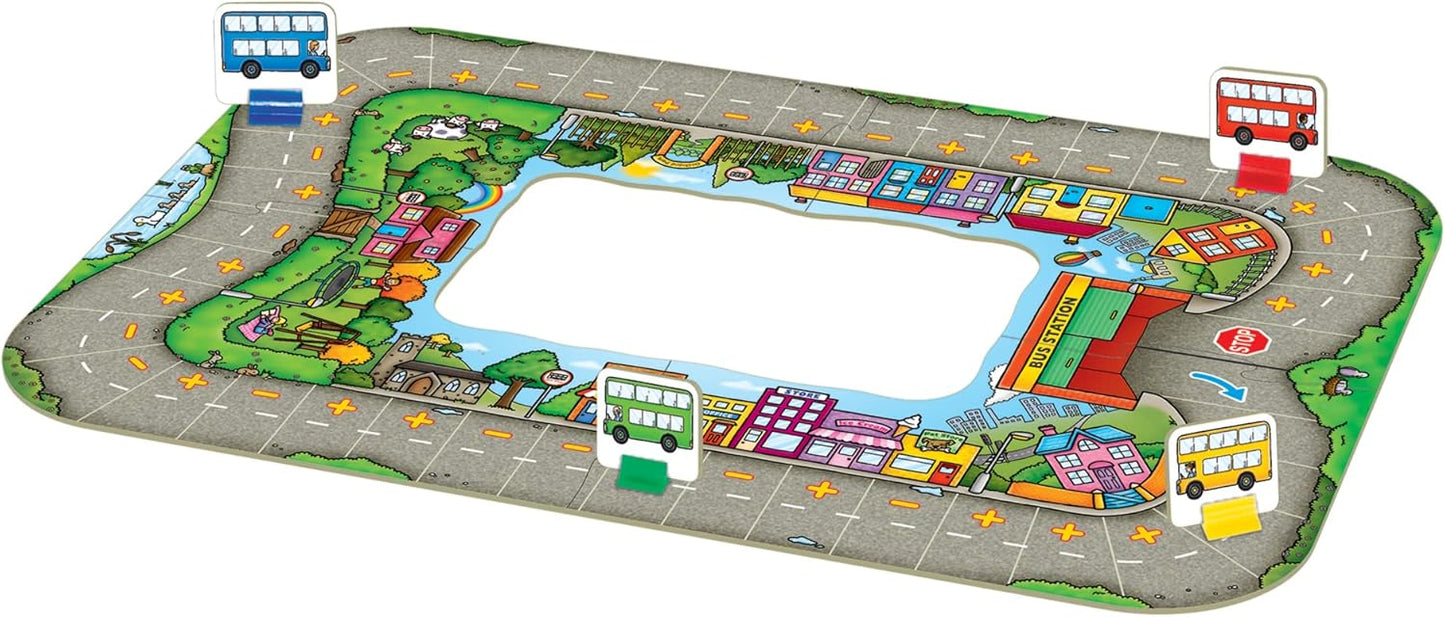 Orchard Toys Moose Games Bus Stop Game. A Fun Introduction to Addition and Subtraction. Pick up and Drop Off Passengers on Your Bus. for Ages 4-8 and for 2-4 Players