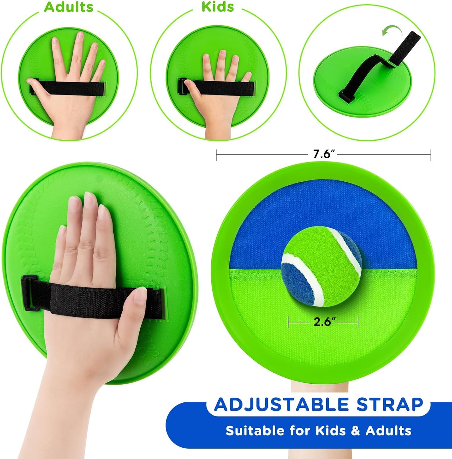 Ayeboovi Toss and Catch Ball Game Outdoor Beach Pool Toys for Kids Games 6 Paddle 3 Balls Pool Beach Lawn Yard Games 3 4 5 6 7 8+ Year Old Toddler Boys Girls Birthday Gift