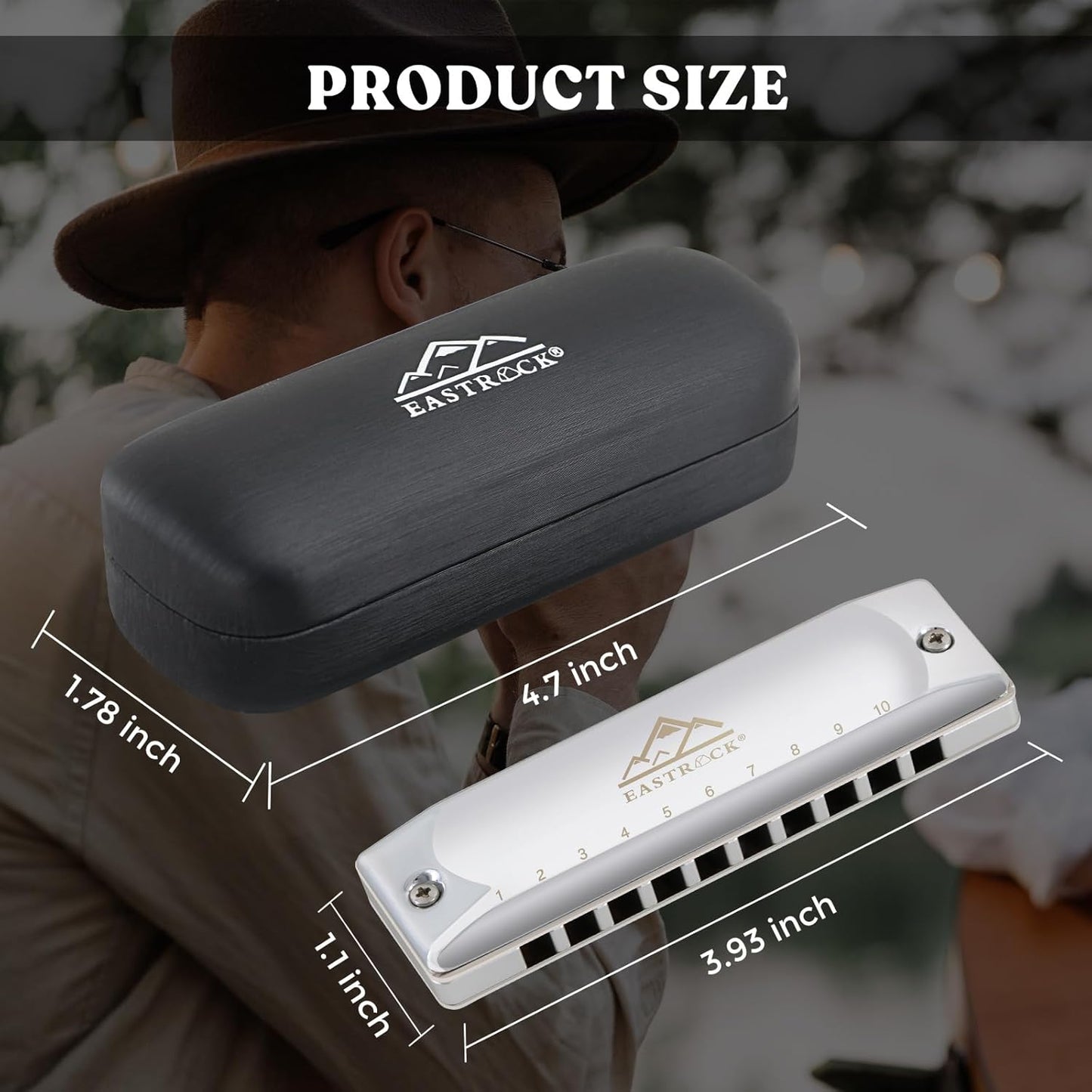 EASTROCK Professional Harmonica, Diatonic Mouth Organ, Key of C, for Adults & Students