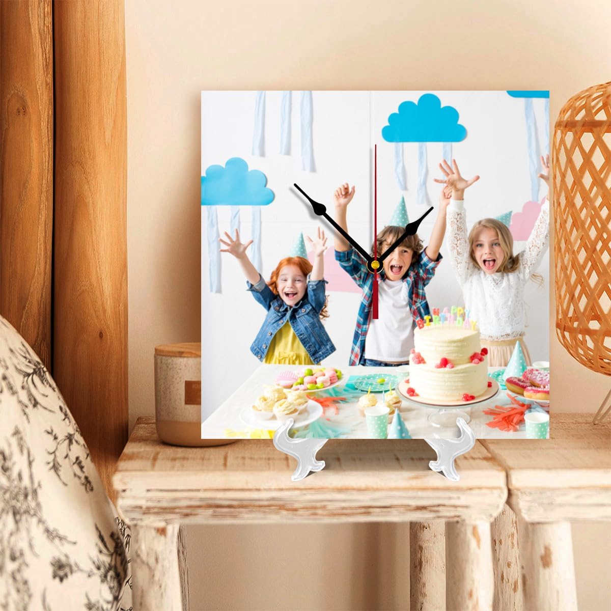 Generic Custom Clocks for Walls Personalized Clocks with Photo Text Logo Customized Round Clock for Birthday Wedding Present Family Friends Gifts, 12inch-30cm