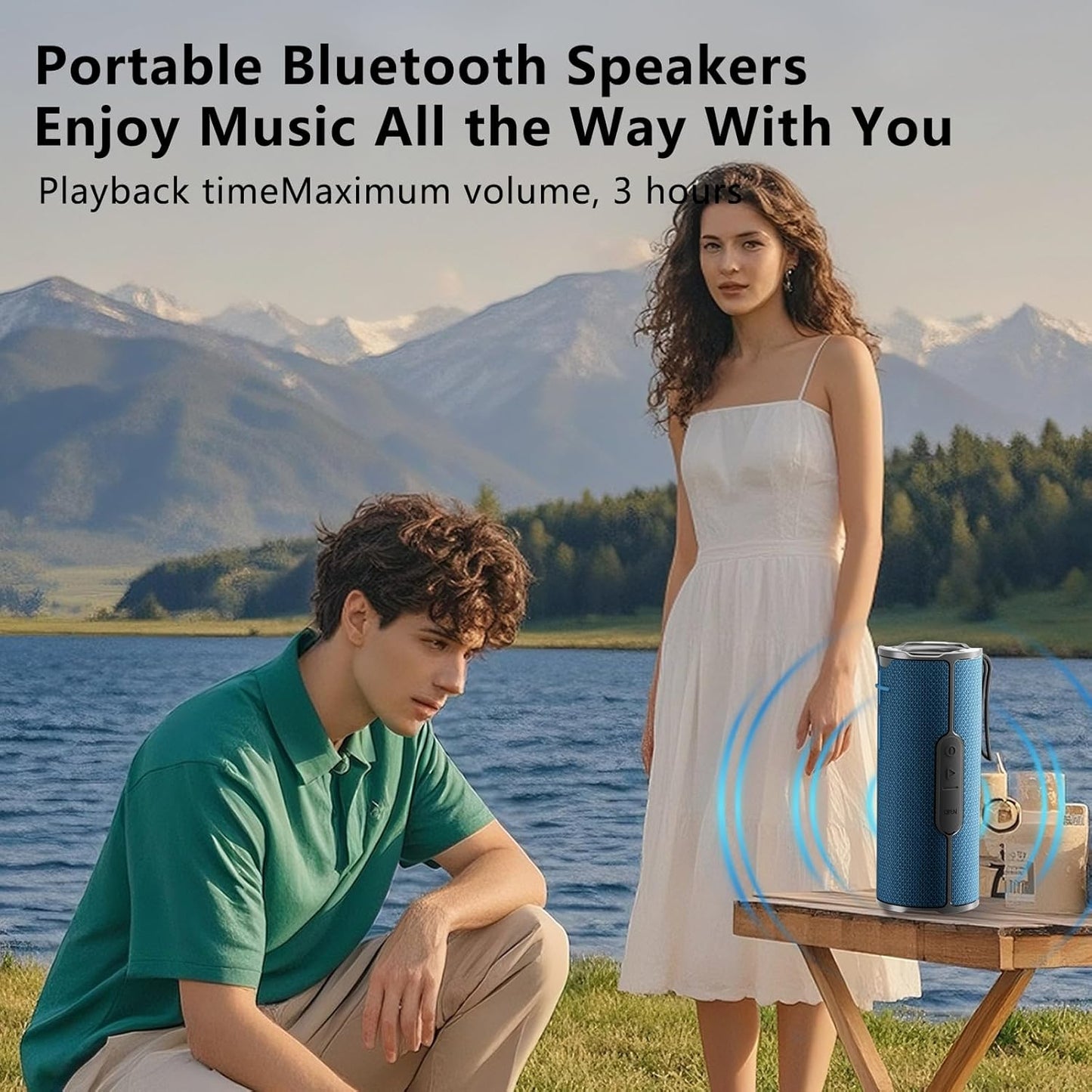 COOPERS Portable Bluetooth Speaker, Wireless Bluetooth Speaker, IPX5 Waterproof Speakers with RGB Lights, Loud Stereo Sound Deep Bass, Long Playtime TWS Pairing for Home/Party/Outdoor Beach