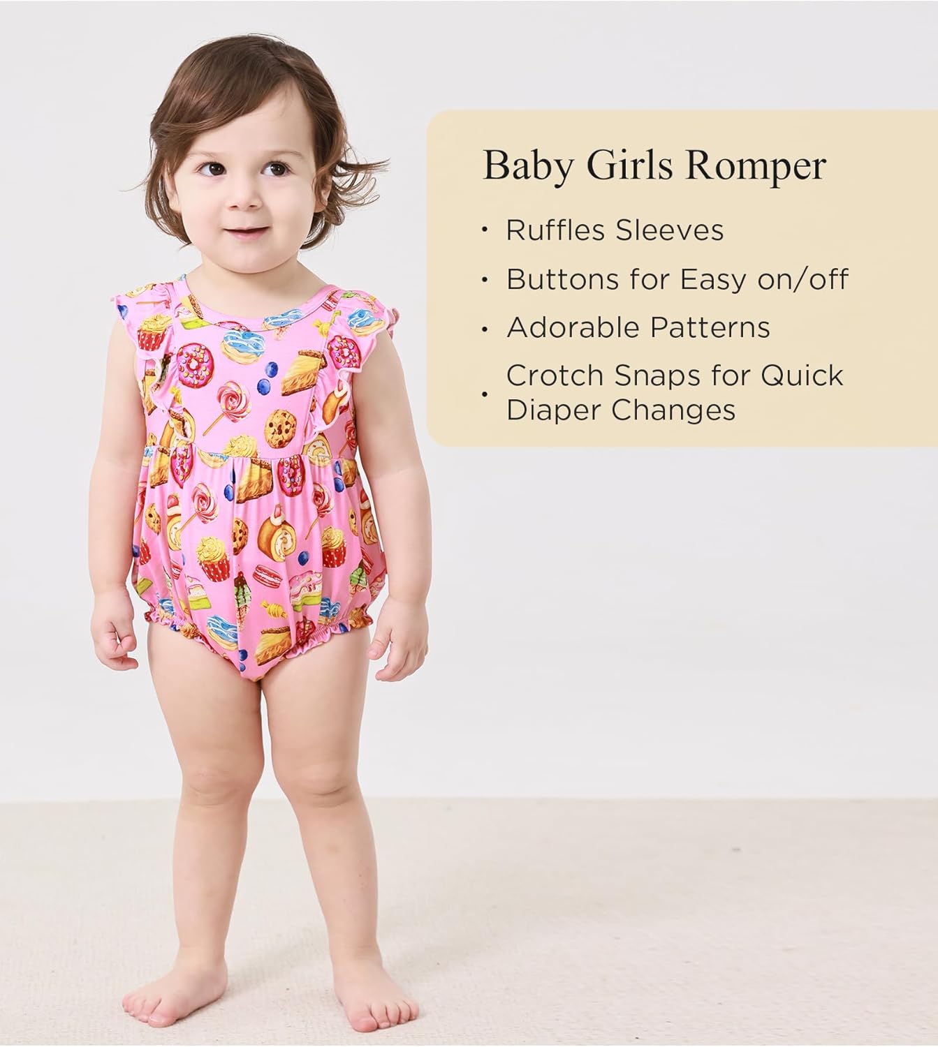 Bamboo Viscose Baby Romper Infant Girl Ruffle Sleeveless Newborn Baby Girl Bodysuit