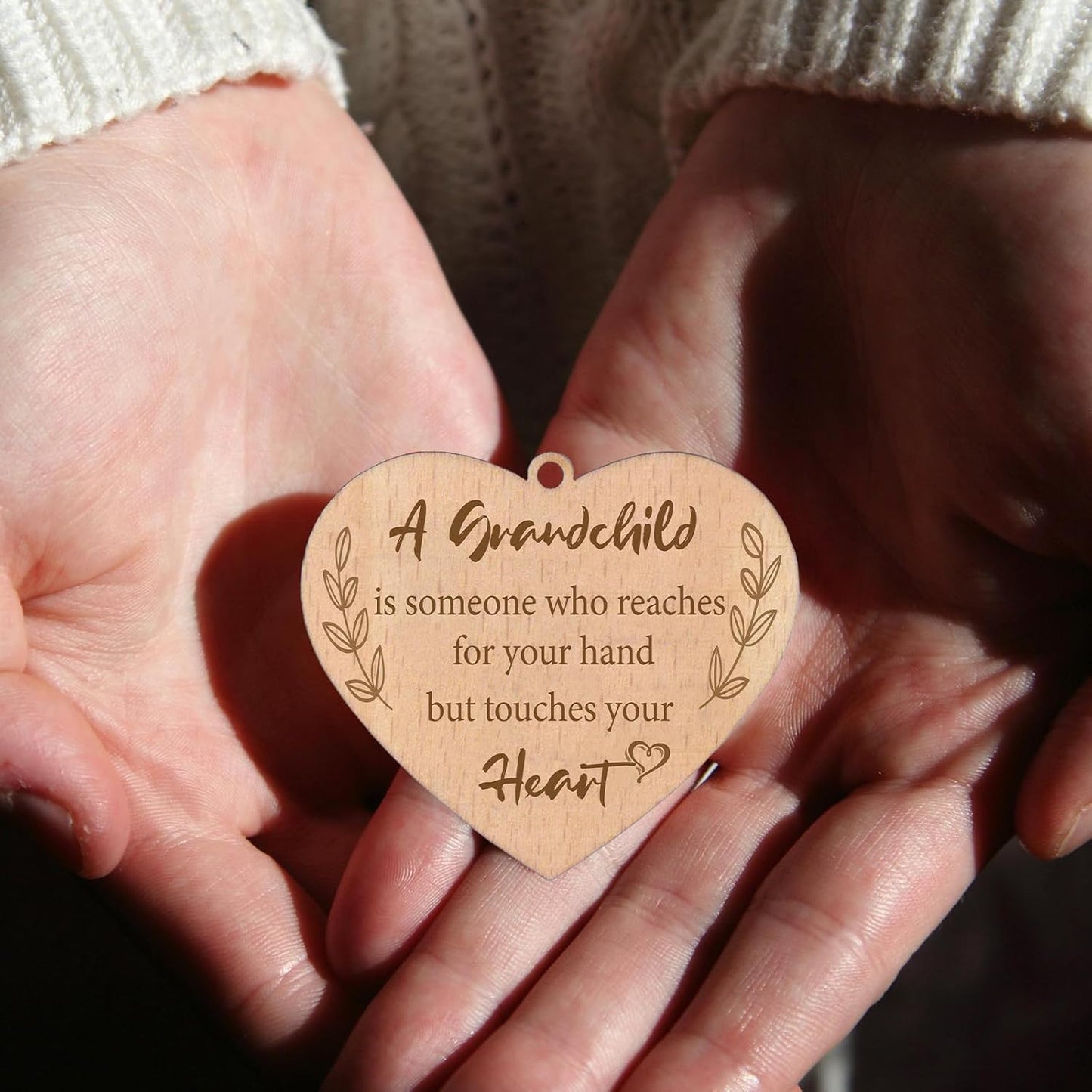 A Grandchild is Someone Who Reaches for Your Hand but Touches Your Heart Wood Picture Frame New Grandma Grandparents Day Gifts (Dis Two 6x4 Inch)